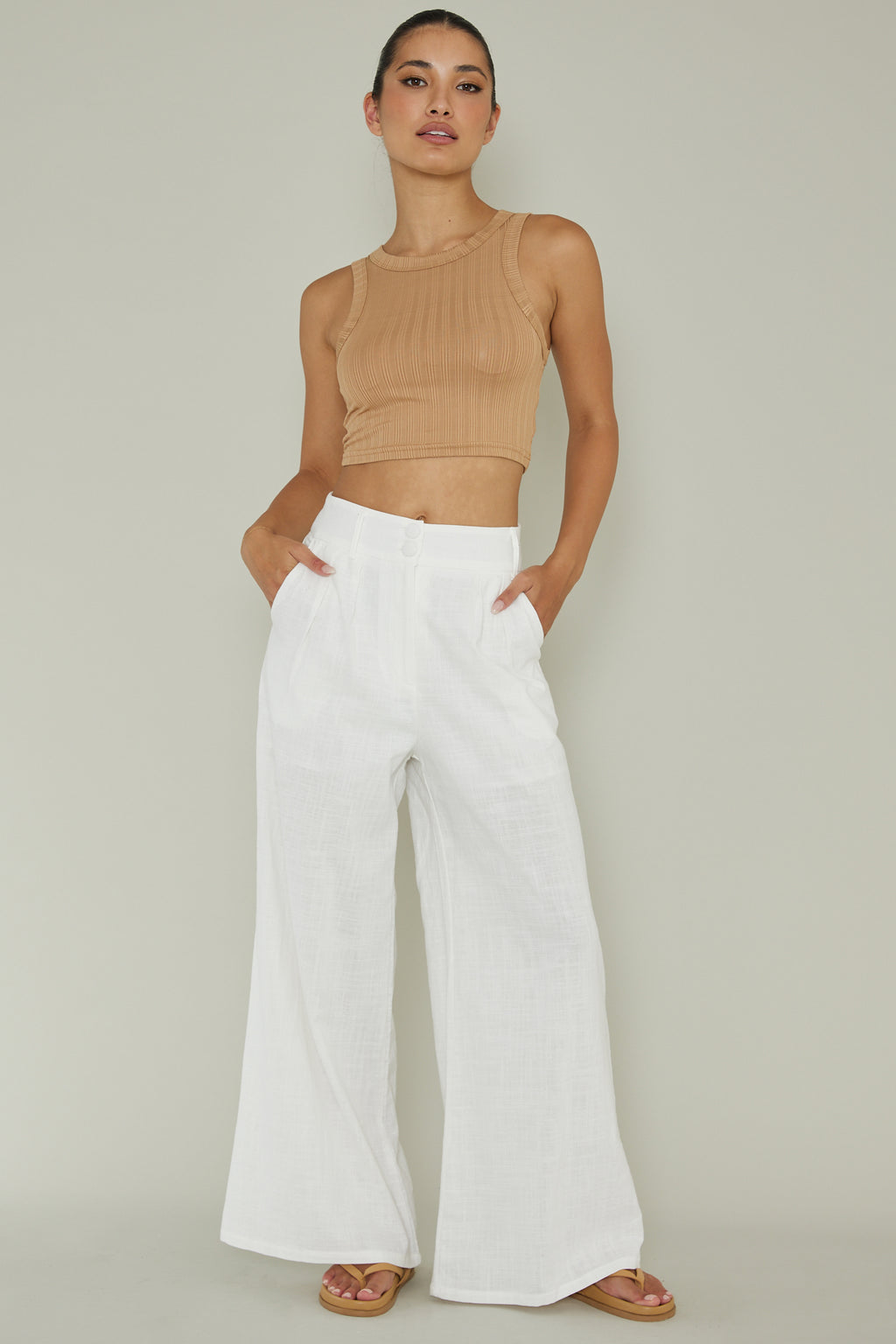 Seeker Ribbed Crop Top Chocolate by Selfie Leslie Australia