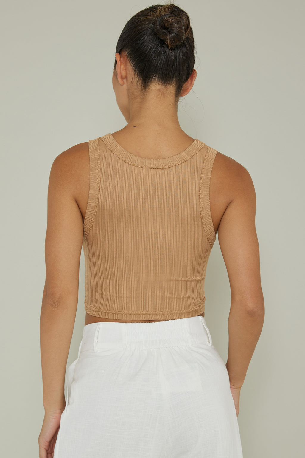 Seeker Ribbed Crop Top Chocolate by Selfie Leslie Australia