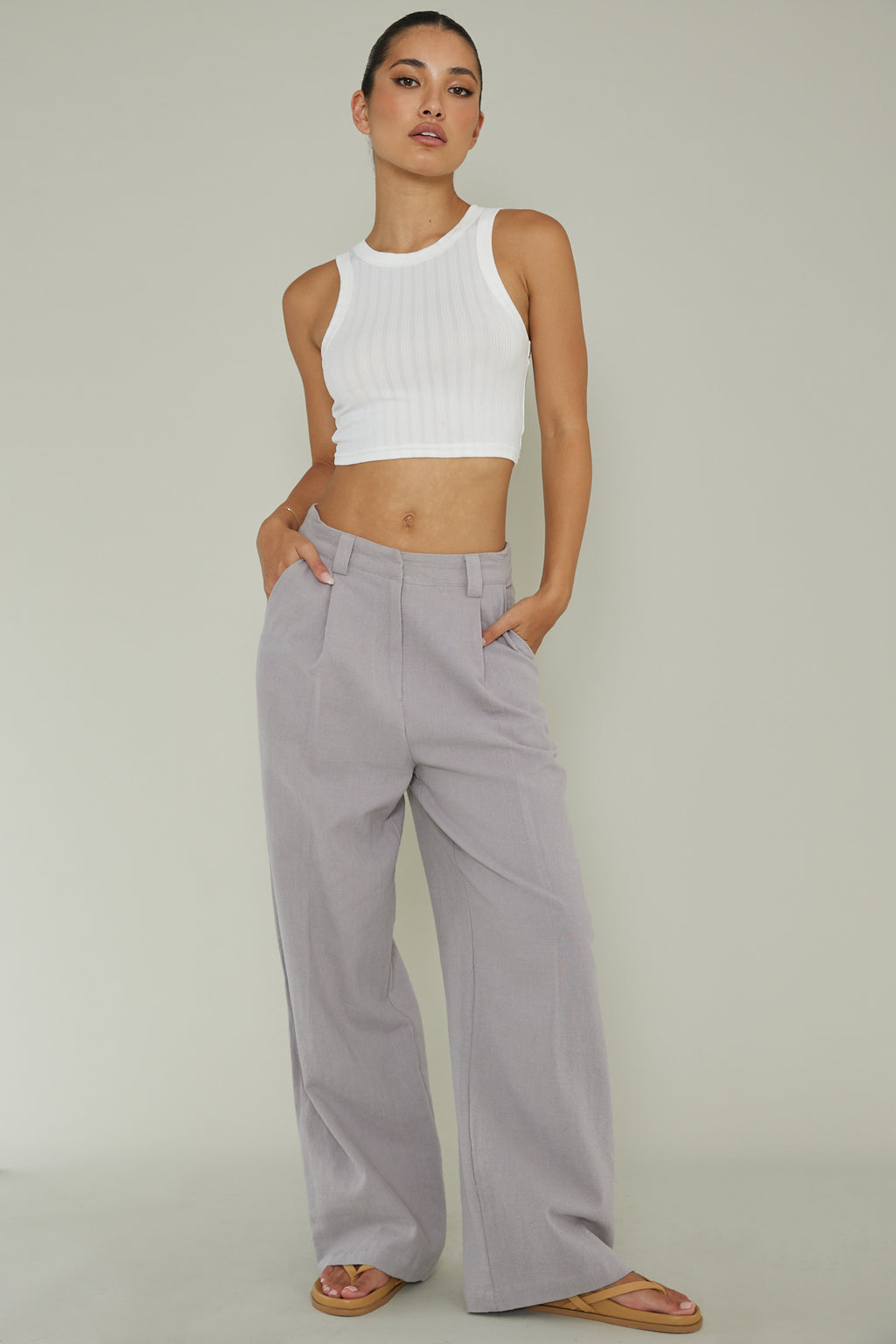 Seeker Ribbed Crop Top White by Selfie Leslie Australia