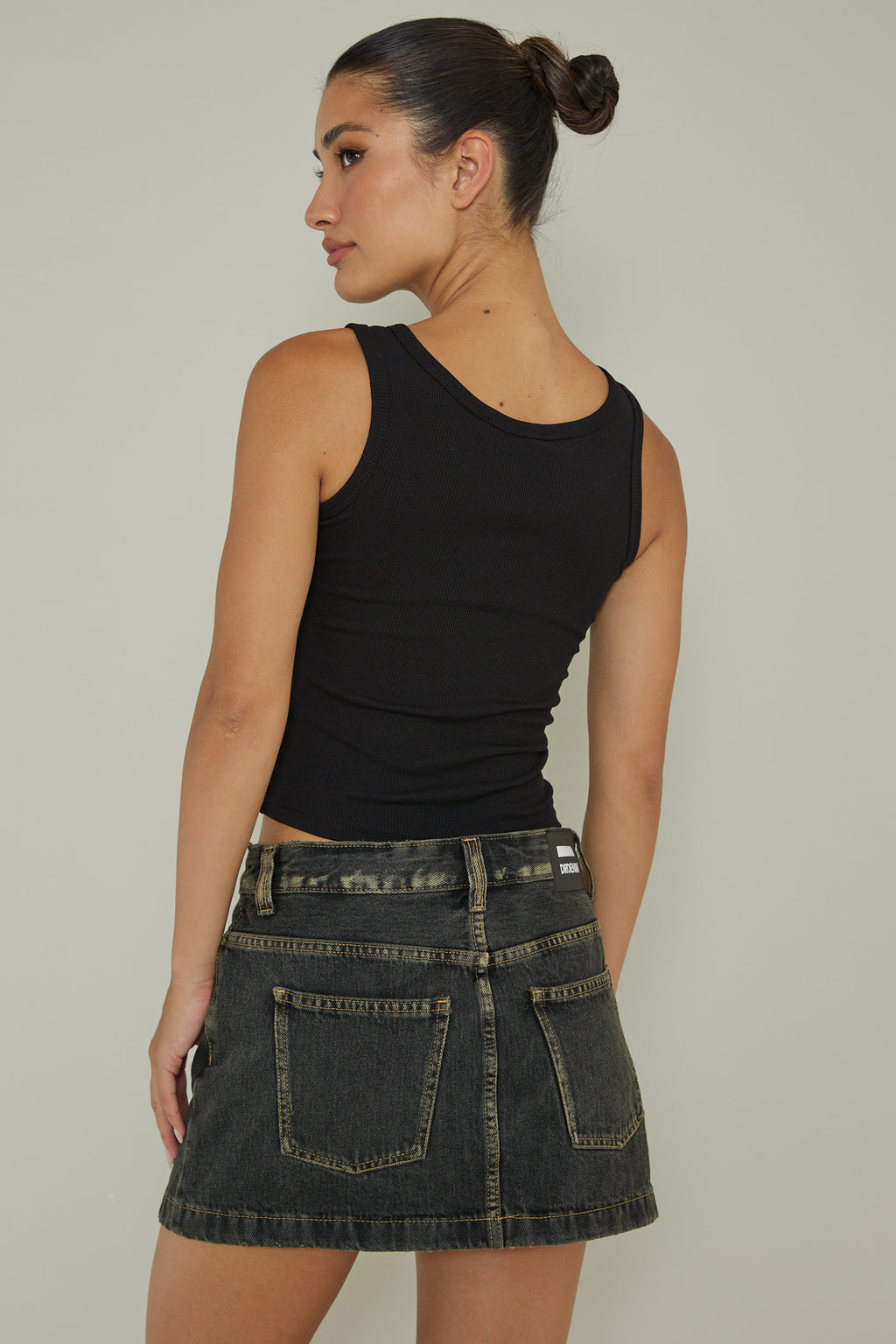 Recess Thick Strap Ribbed Top Black by Selfie Leslie Australia