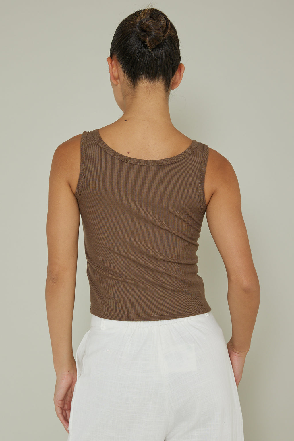 Recess Thick Strap Ribbed Top Brown by Selfie Leslie Australia