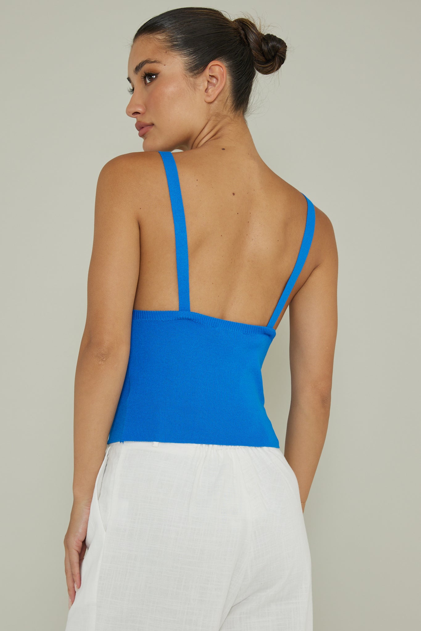 City V-Neck Knit Top Blue by Selfie Leslie Australia