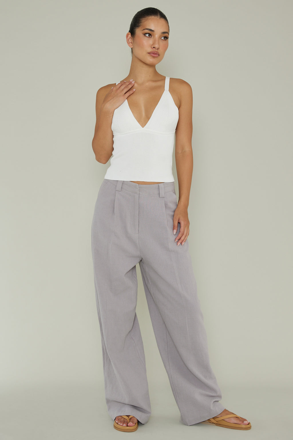 City V-Neck Knit Top White by Selfie Leslie Australia