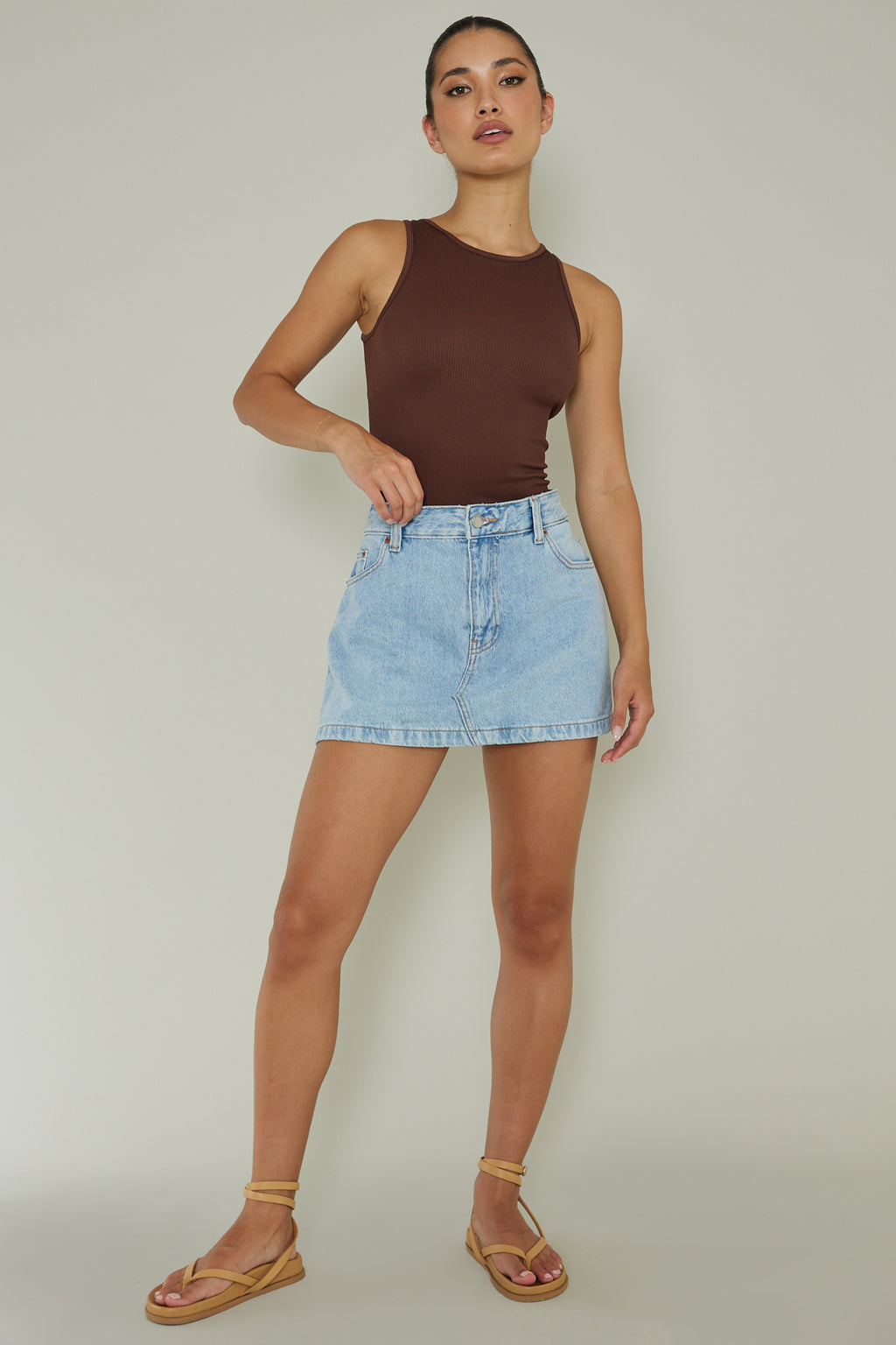 Attitude Ribbed Leotard Chocolate by Selfie Leslie Australia