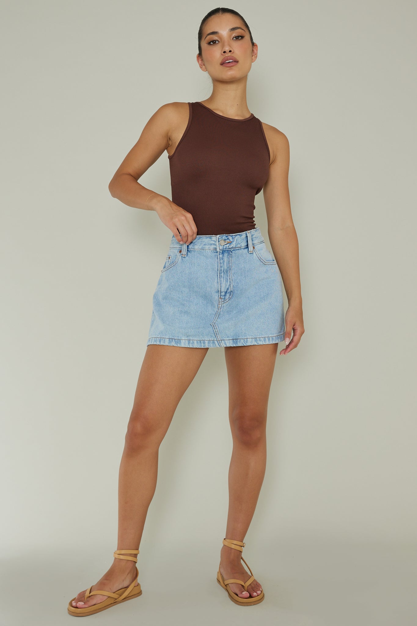 Attitude Ribbed Leotard Chocolate by Selfie Leslie Australia