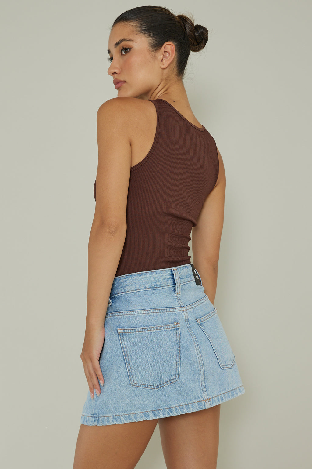 Attitude Ribbed Leotard Chocolate by Selfie Leslie Australia