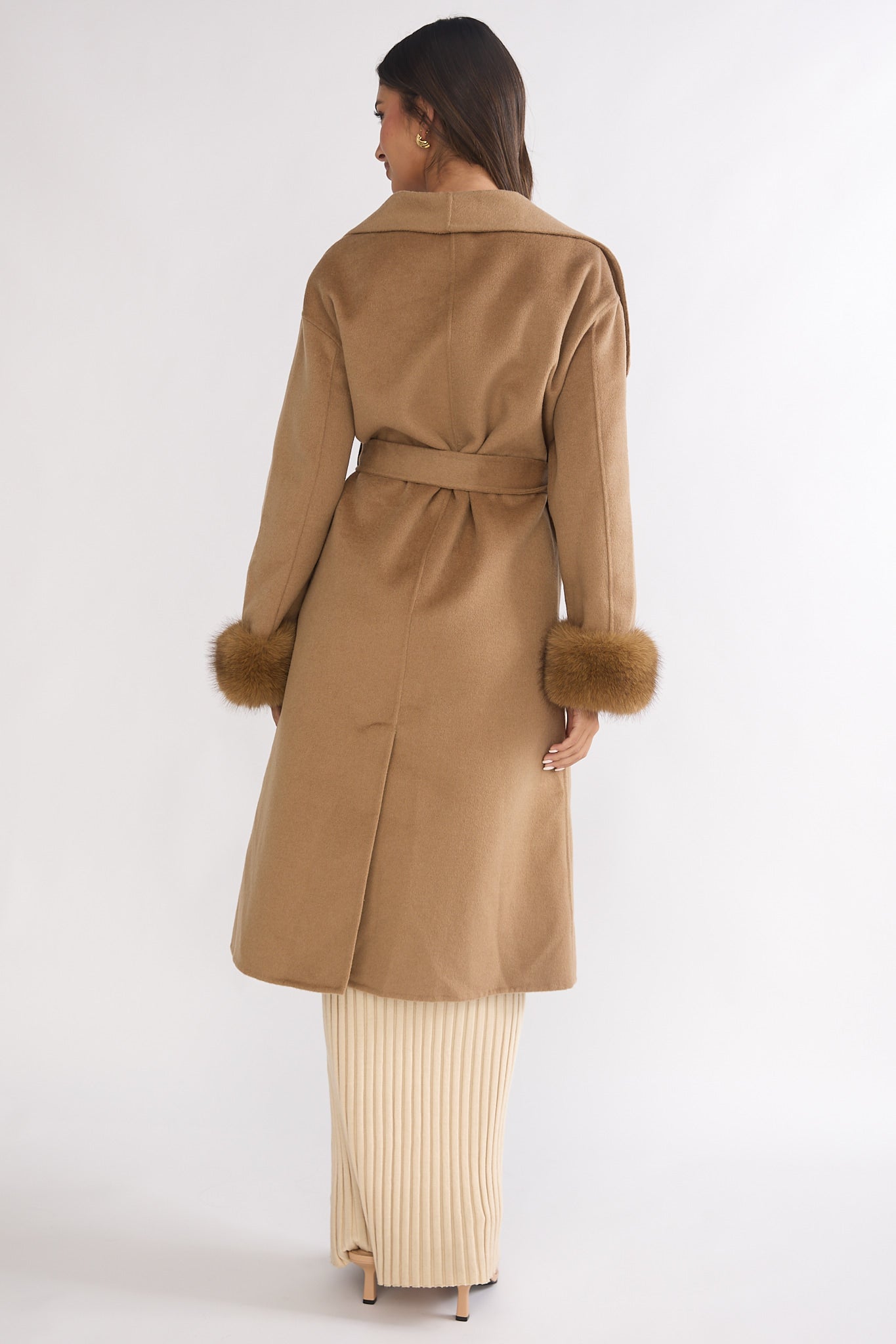 Zannora Faux Fur Coat Camel by Selfie Leslie Australia