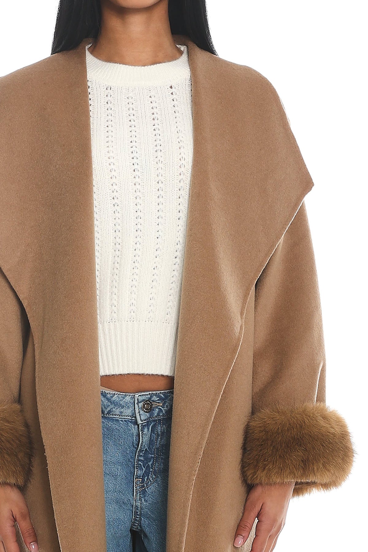 Zannora Faux Fur Coat Camel by Selfie Leslie Australia