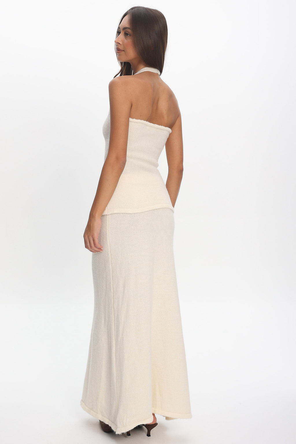 Duma Knit Maxi Skirt Cream by Selfie Leslie Australia