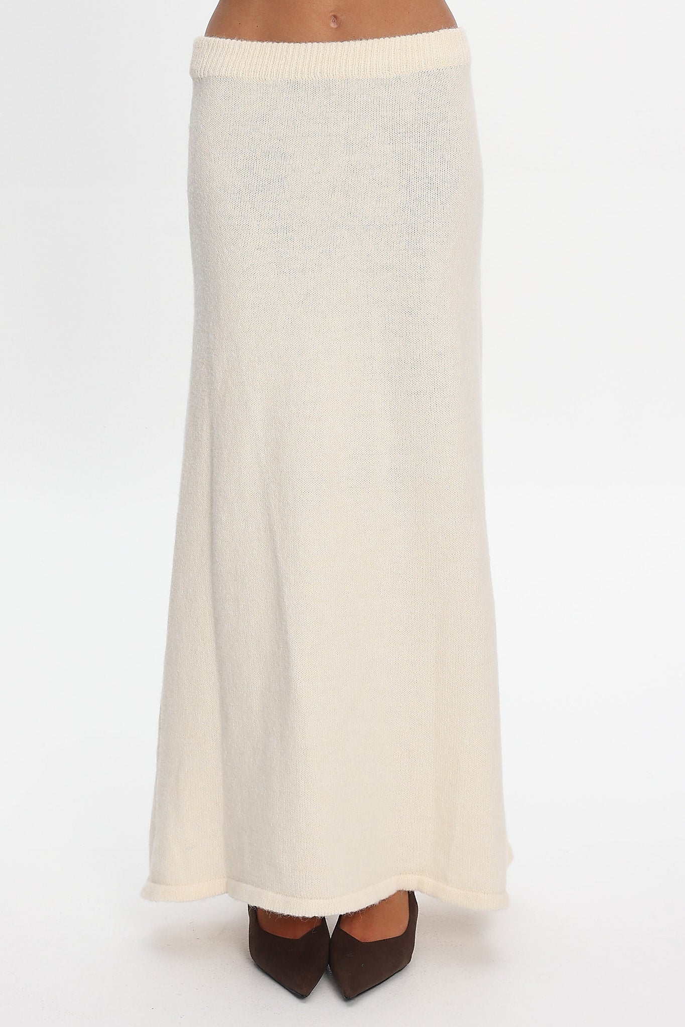 Duma Knit Maxi Skirt Cream by Selfie Leslie Australia