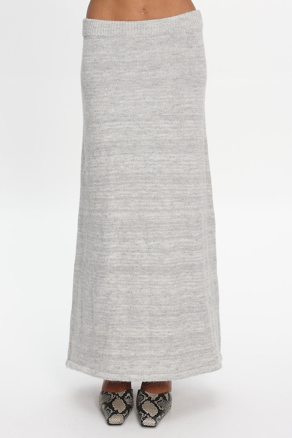 Duma Knit Maxi Skirt Light Grey by Selfie Leslie Australia