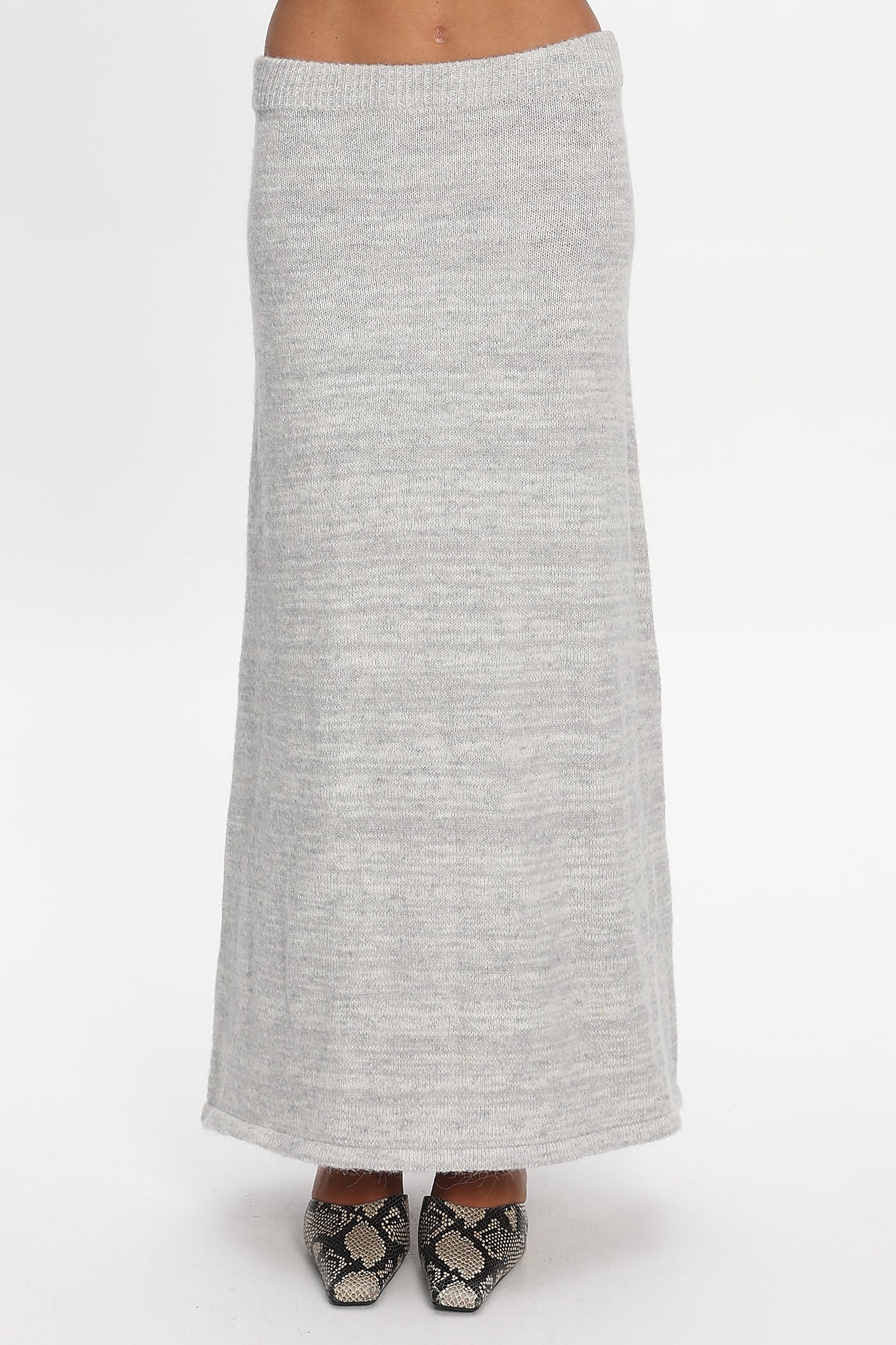 Duma Knit Maxi Skirt Light Grey by Selfie Leslie Australia