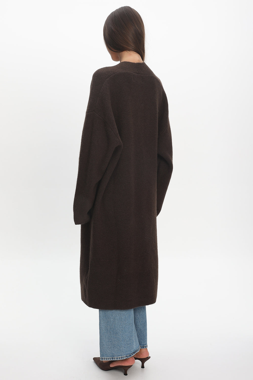 Last Light Longline Oversized Coat Chocolate