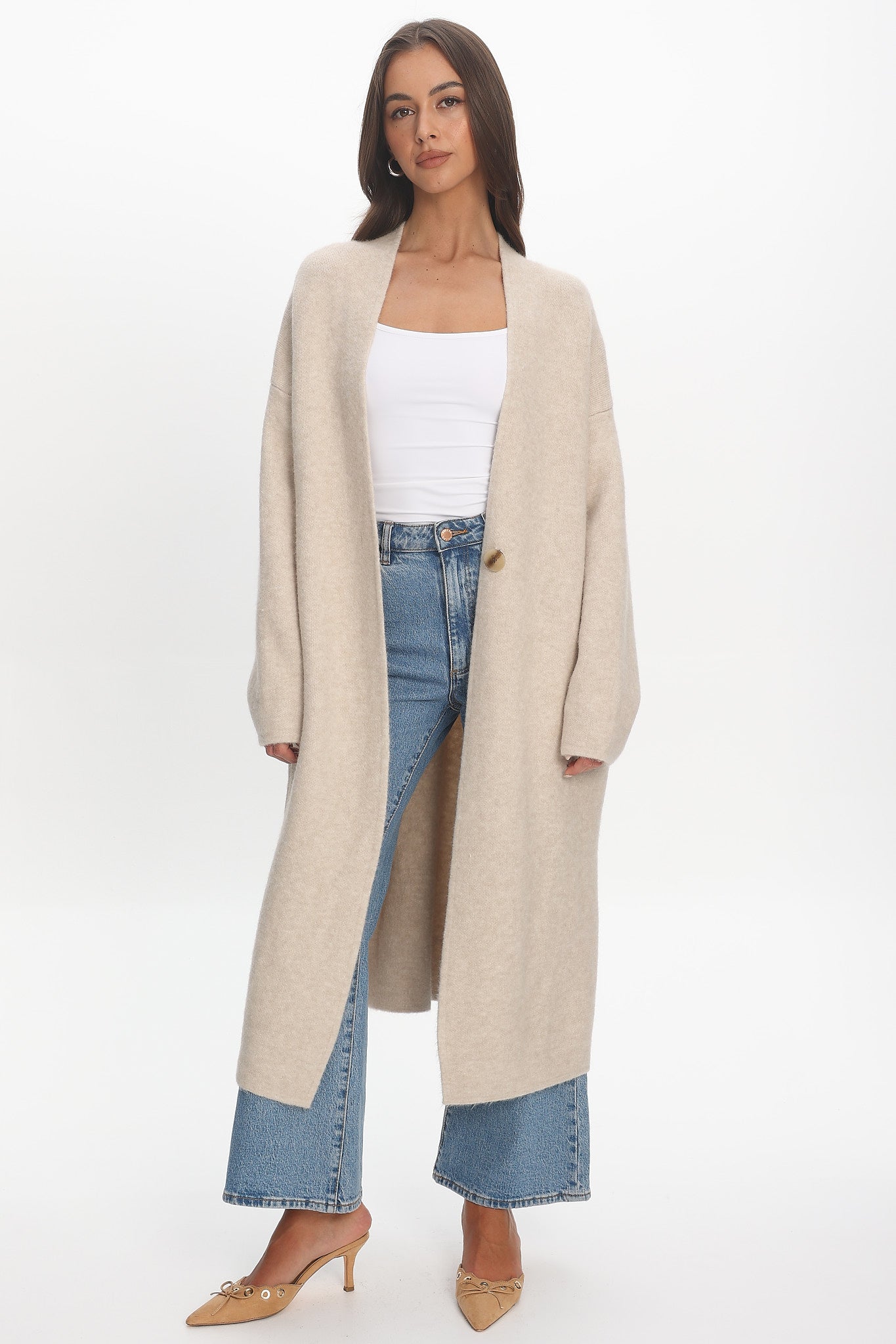 Last Light Longline Oversized Coat Oat by Selfie Leslie Australia