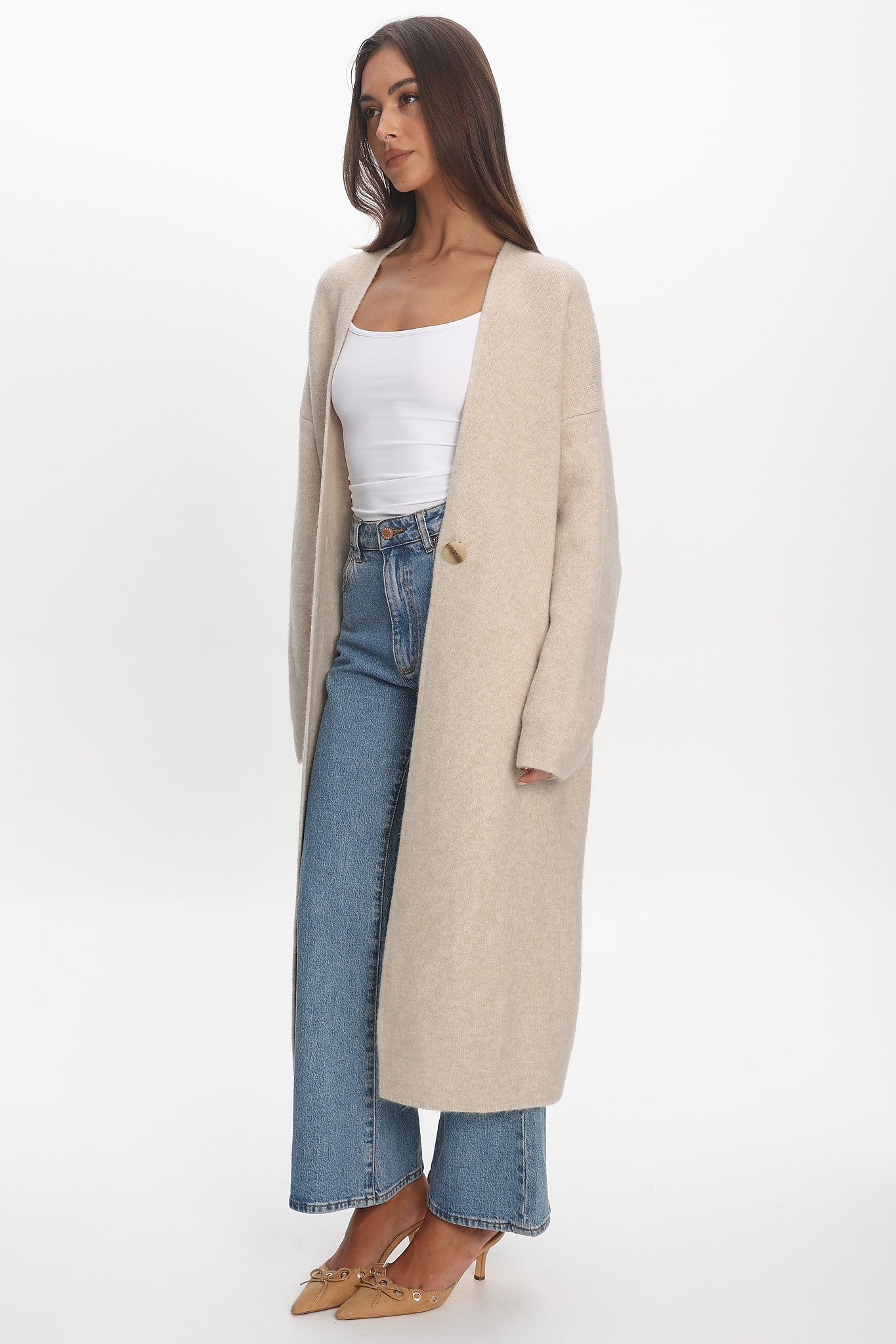 Last Light Longline Oversized Coat Oat by Selfie Leslie Australia