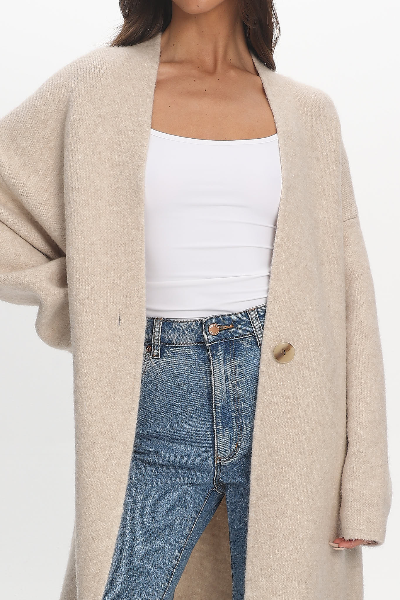 Last Light Longline Oversized Coat Oat by Selfie Leslie Australia
