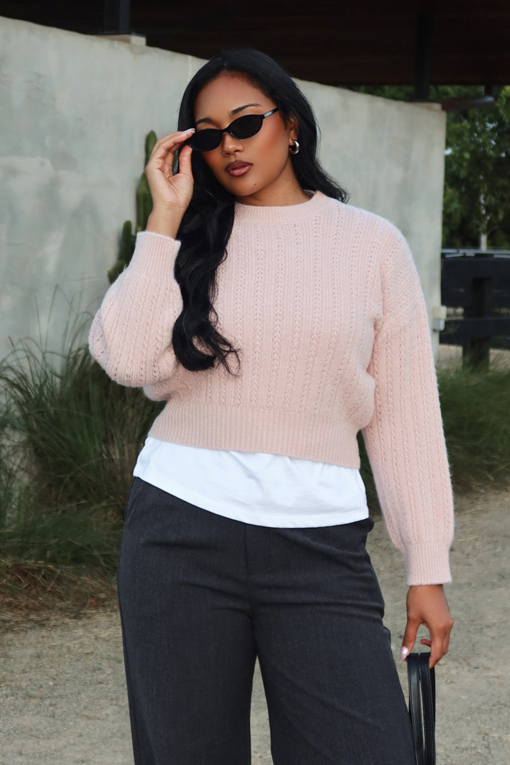 Cadence Knit Sweater Pink by Selfie Leslie Australia