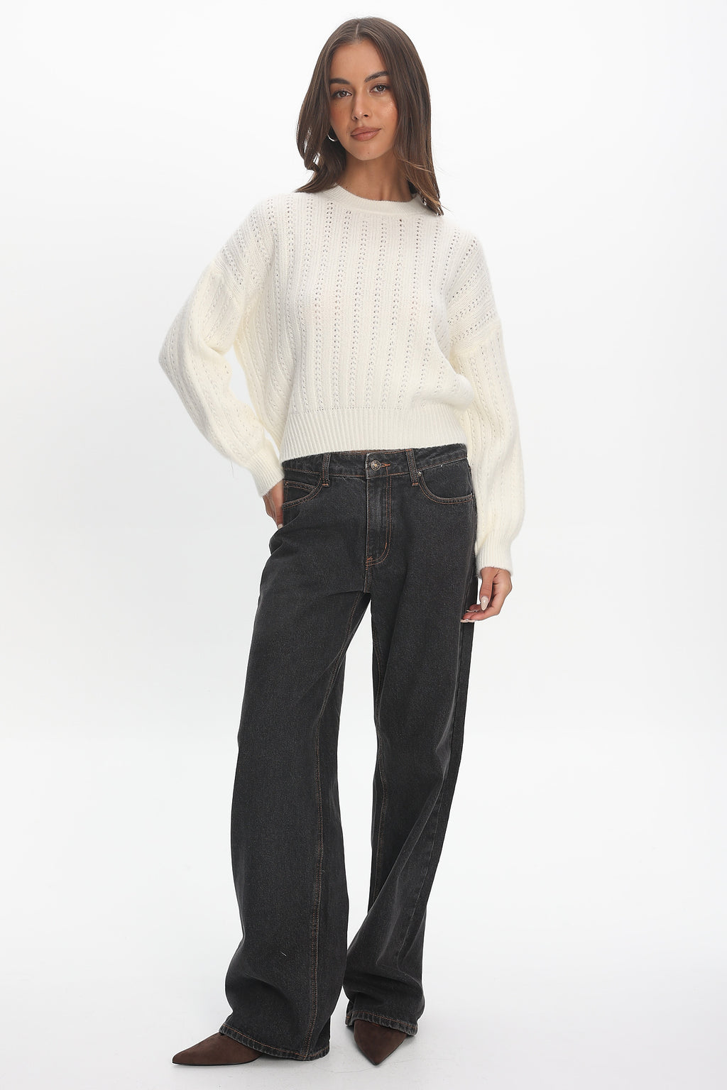 Cadence Knit Sweater Cream by Selfie Leslie Australia