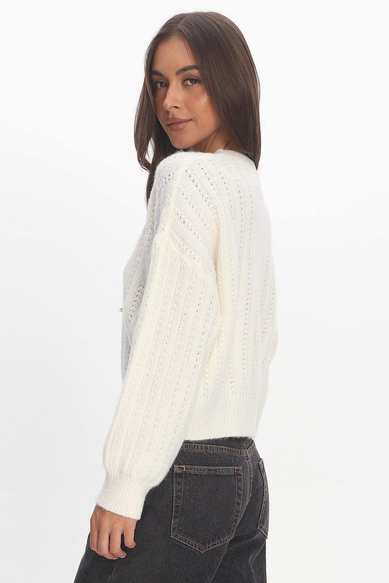 Cadence Knit Sweater Cream by Selfie Leslie Australia