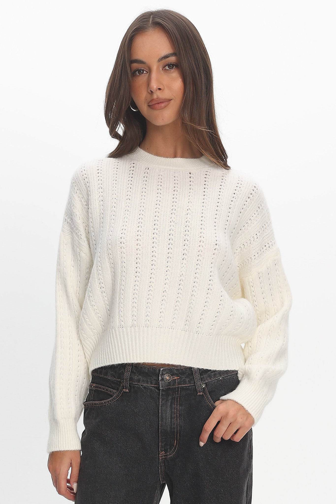 Cadence Knit Sweater Cream by Selfie Leslie Australia