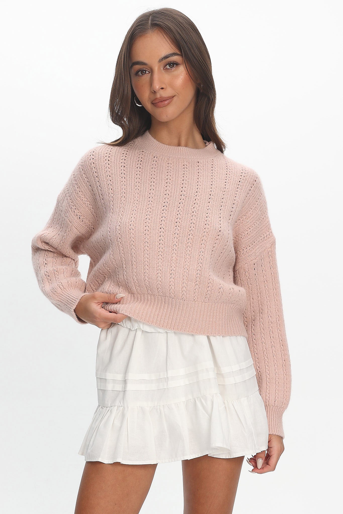 Cadence Knit Sweater Pink by Selfie Leslie Australia