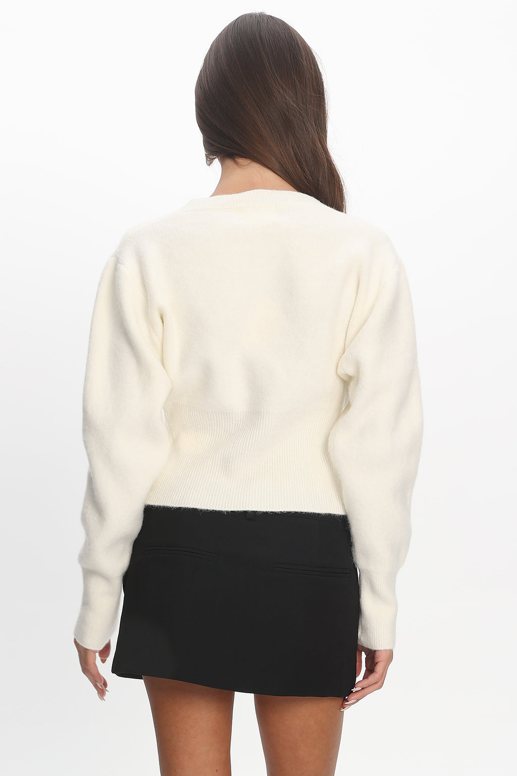 Karisa Zipper Hem Knit Top Cream by Selfie Leslie Australia