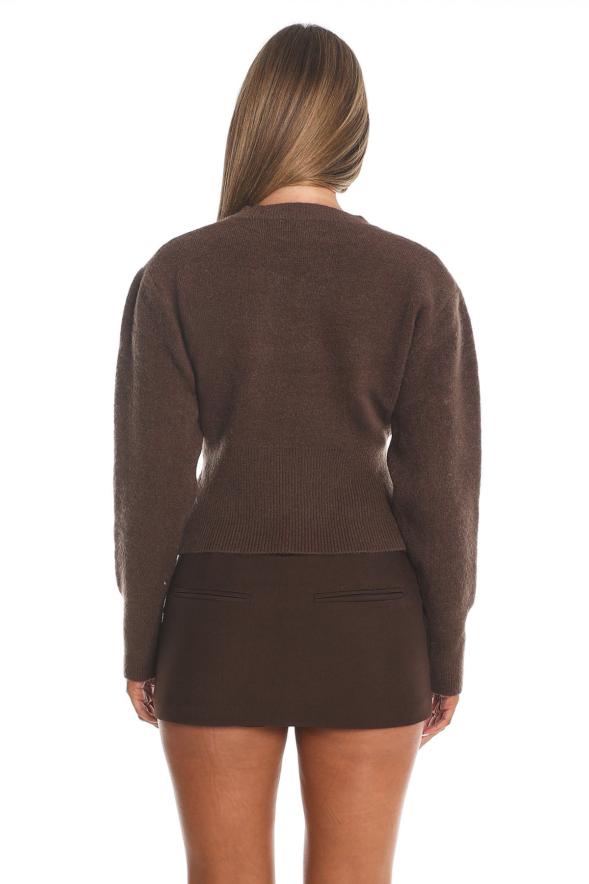 Karisa Zipper Hem Knit Top Mocha by Selfie Leslie Australia