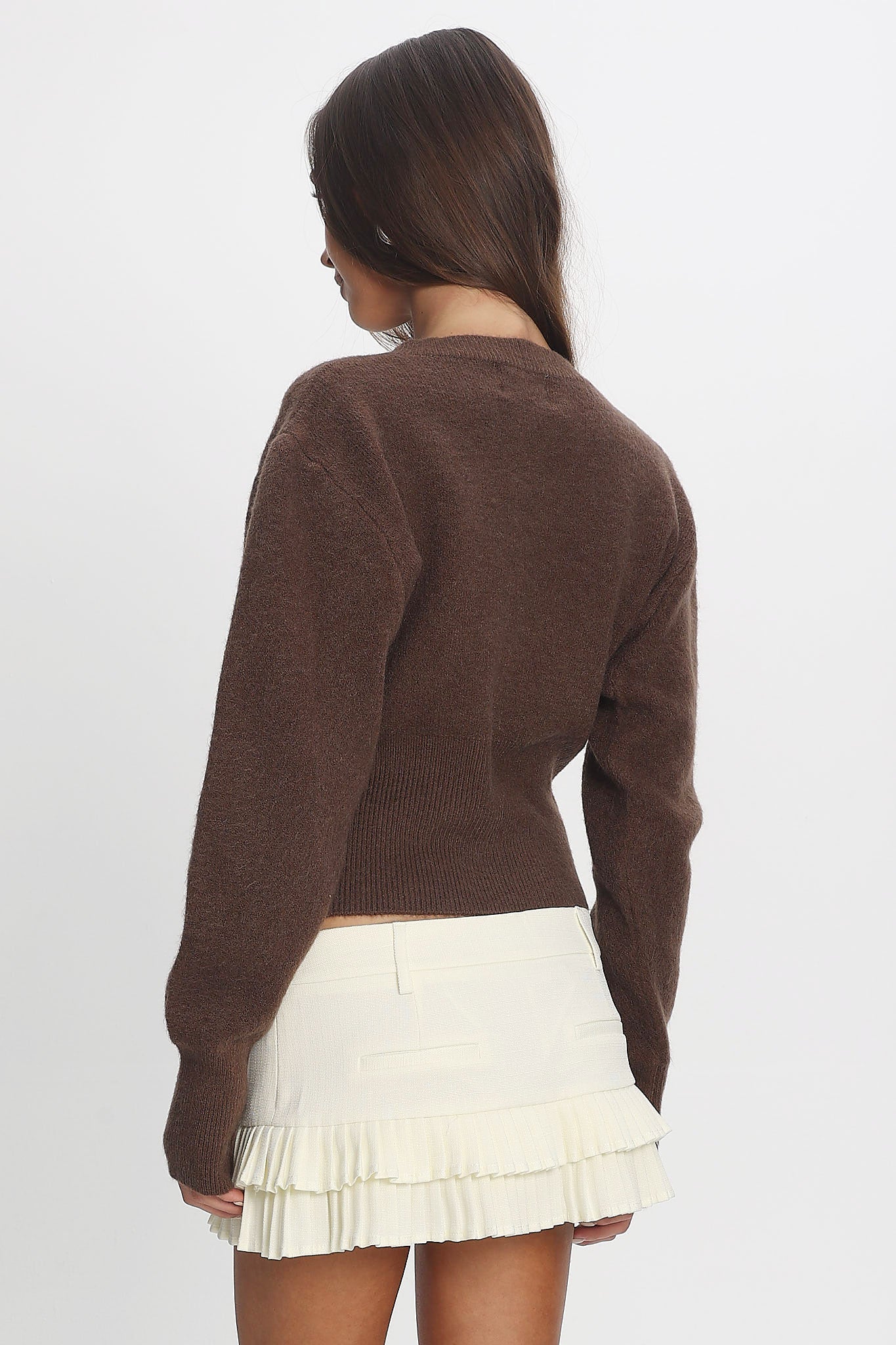 Karisa Zipper Hem Knit Top Mocha by Selfie Leslie Australia