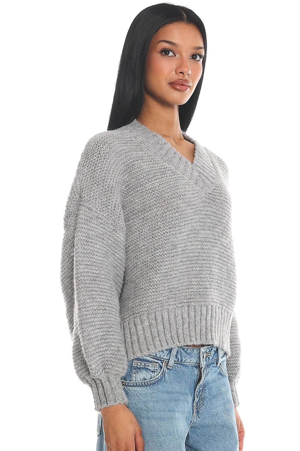 Samaya Chunky Knit Sweater Grey by Selfie Leslie Australia