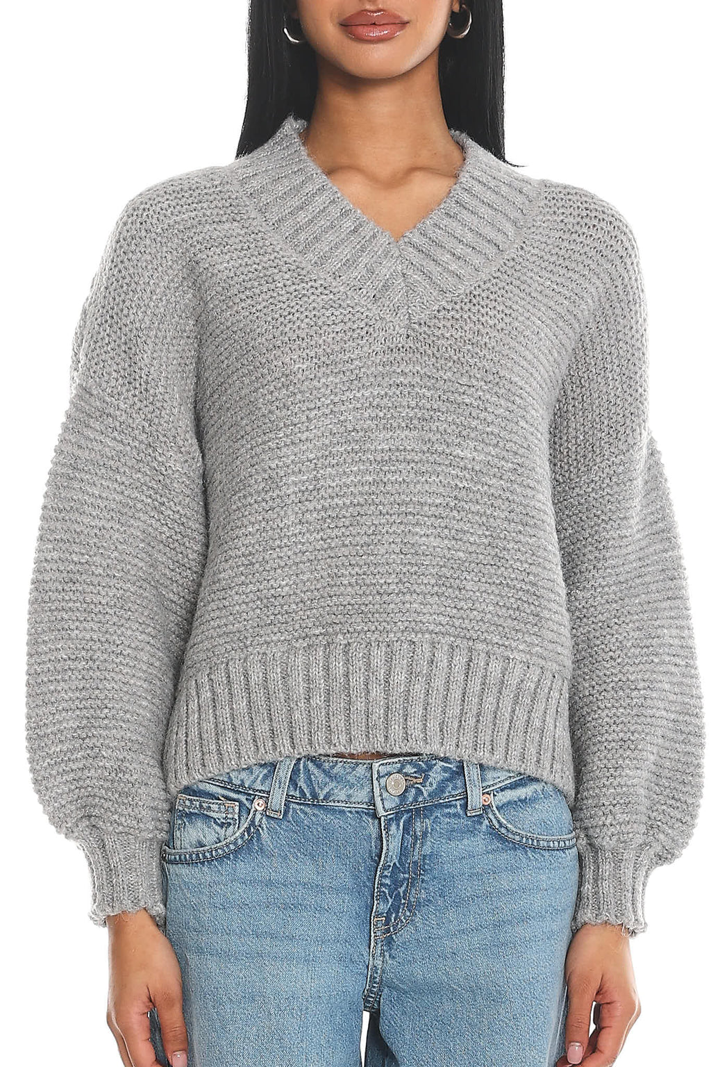 Samaya Chunky Knit Sweater Grey by Selfie Leslie Australia