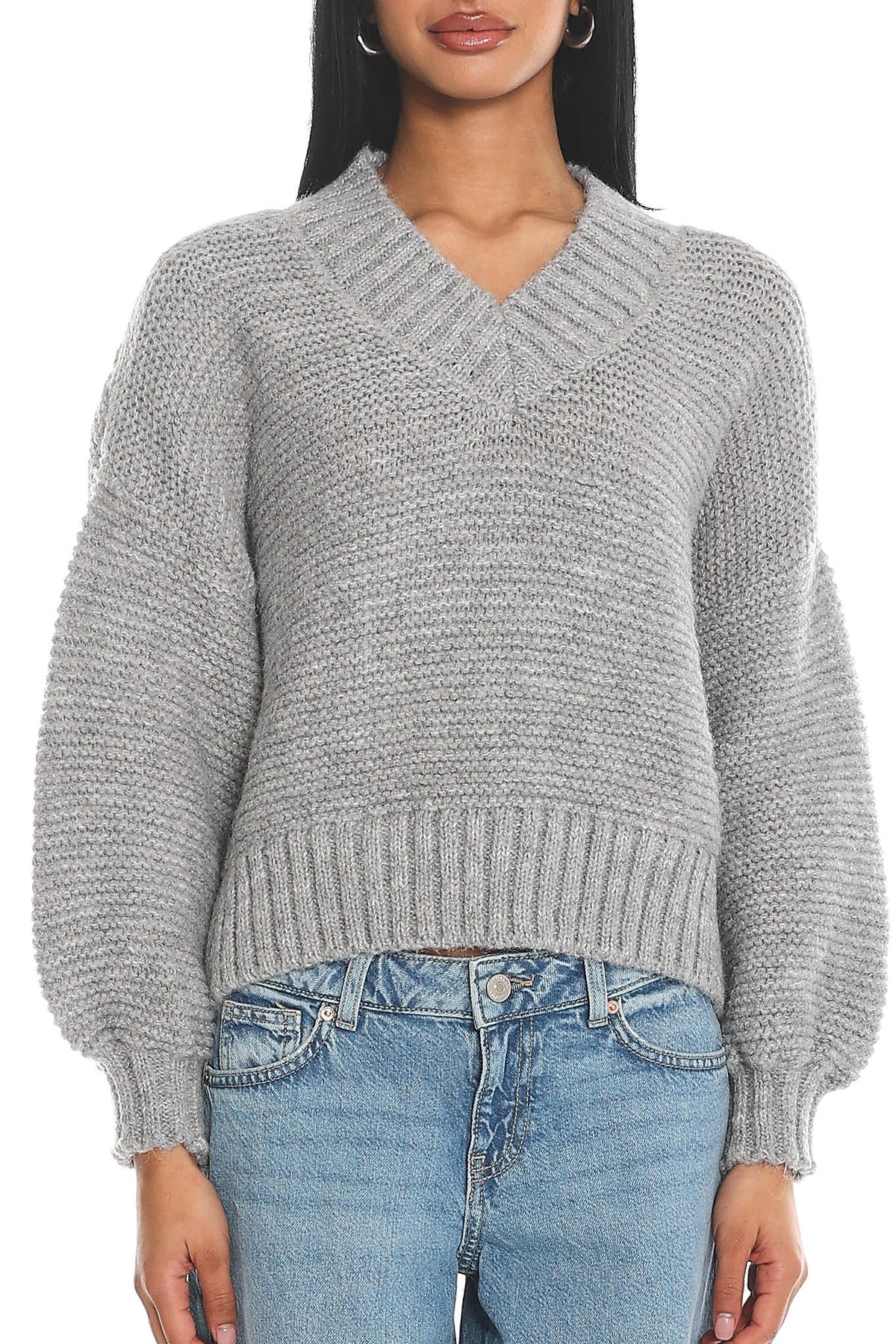 Samaya Chunky Knit Sweater Grey by Selfie Leslie Australia