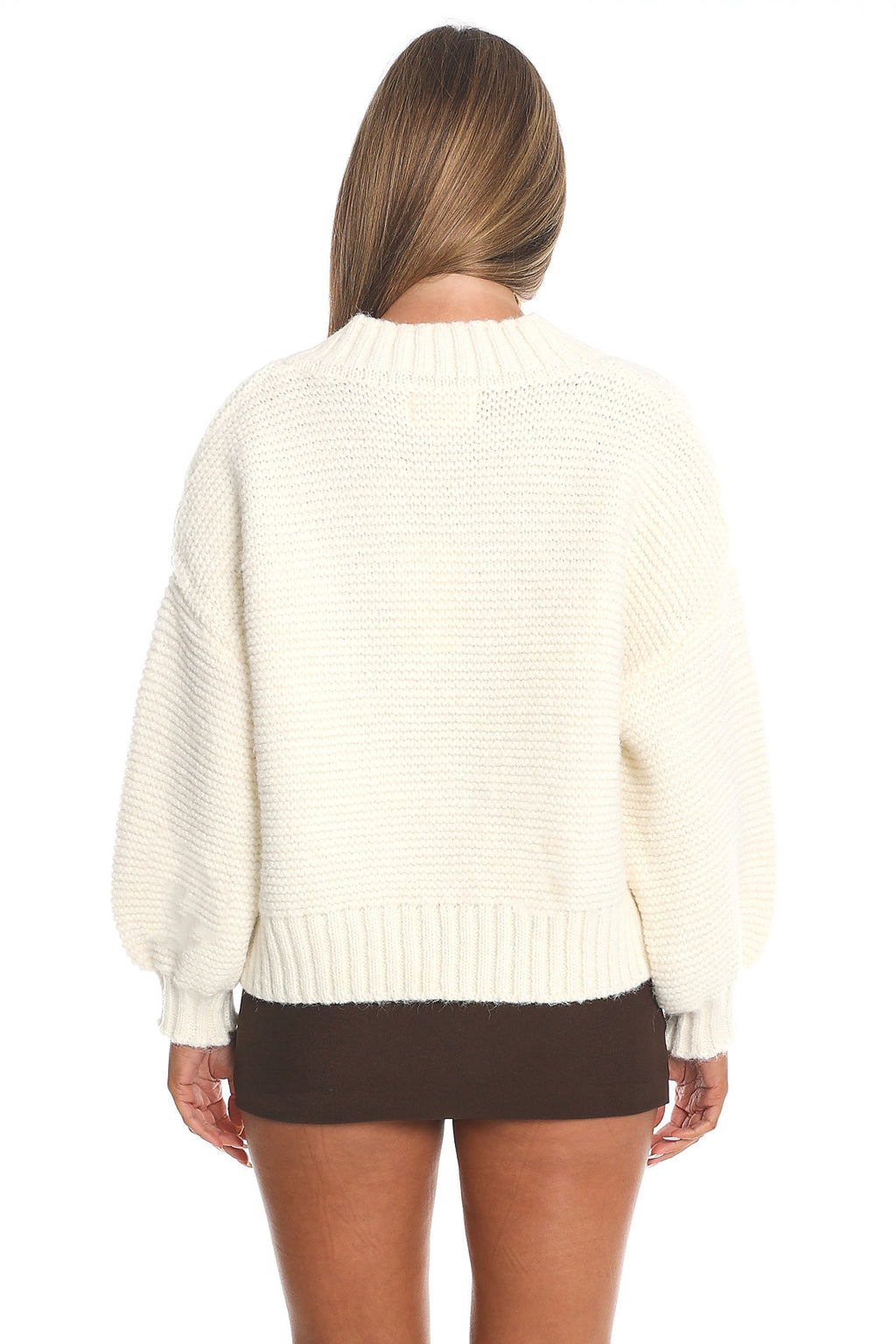 Samaya Chunky Knit Sweater Cream by Selfie Leslie Australia