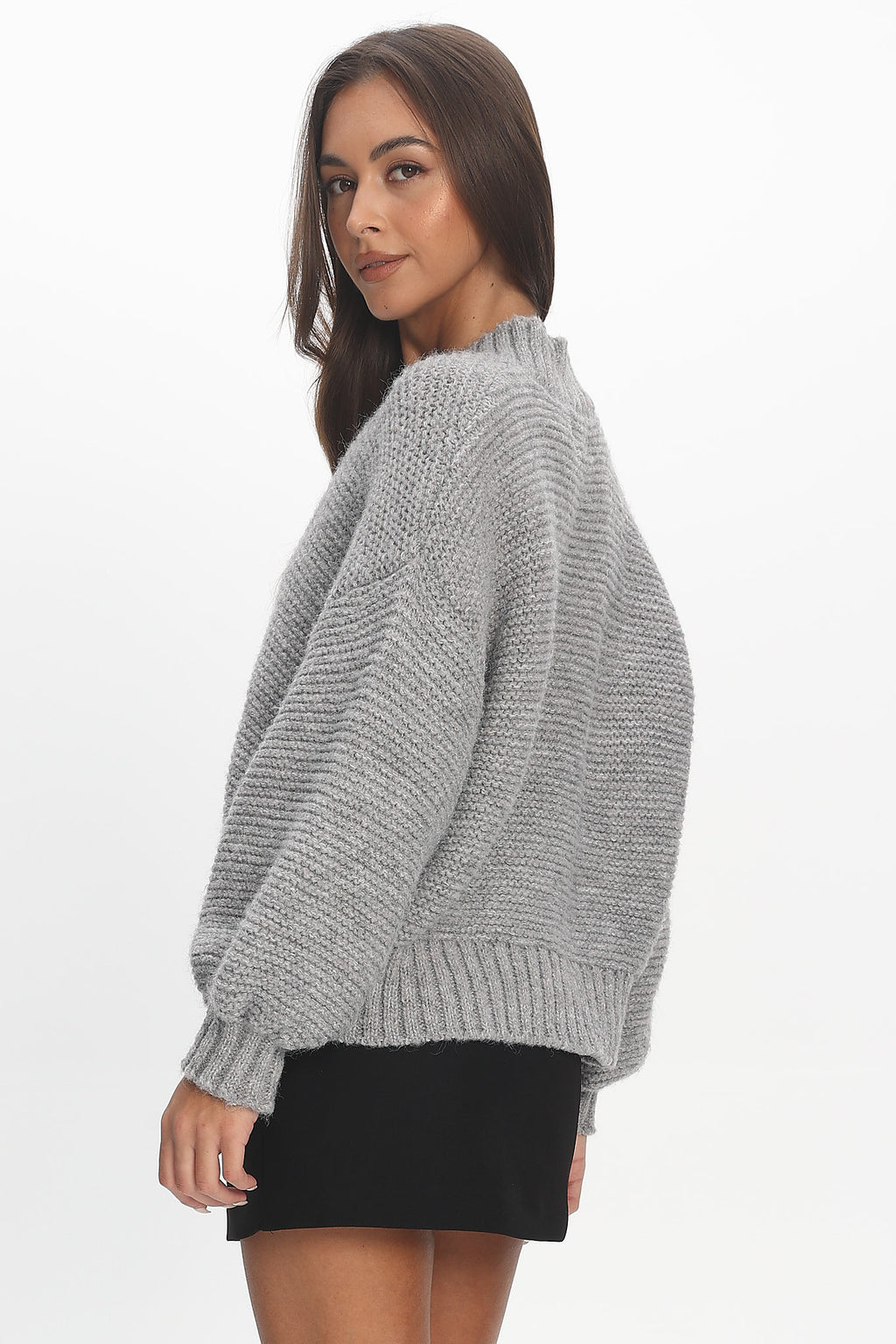 Samaya Chunky Knit Sweater Grey by Selfie Leslie Australia