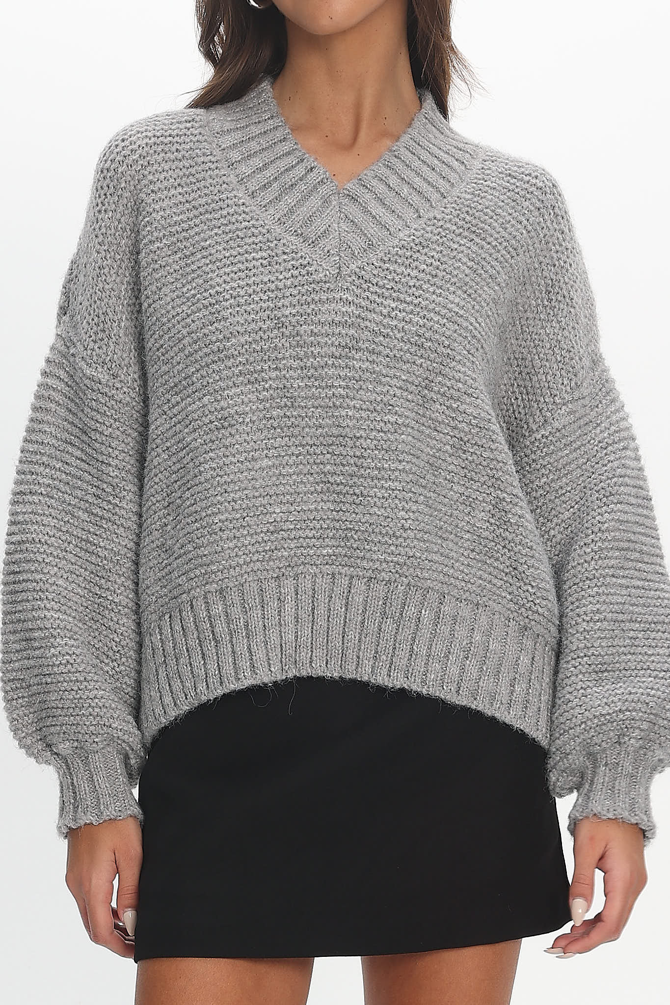 Samaya Chunky Knit Sweater Grey by Selfie Leslie Australia