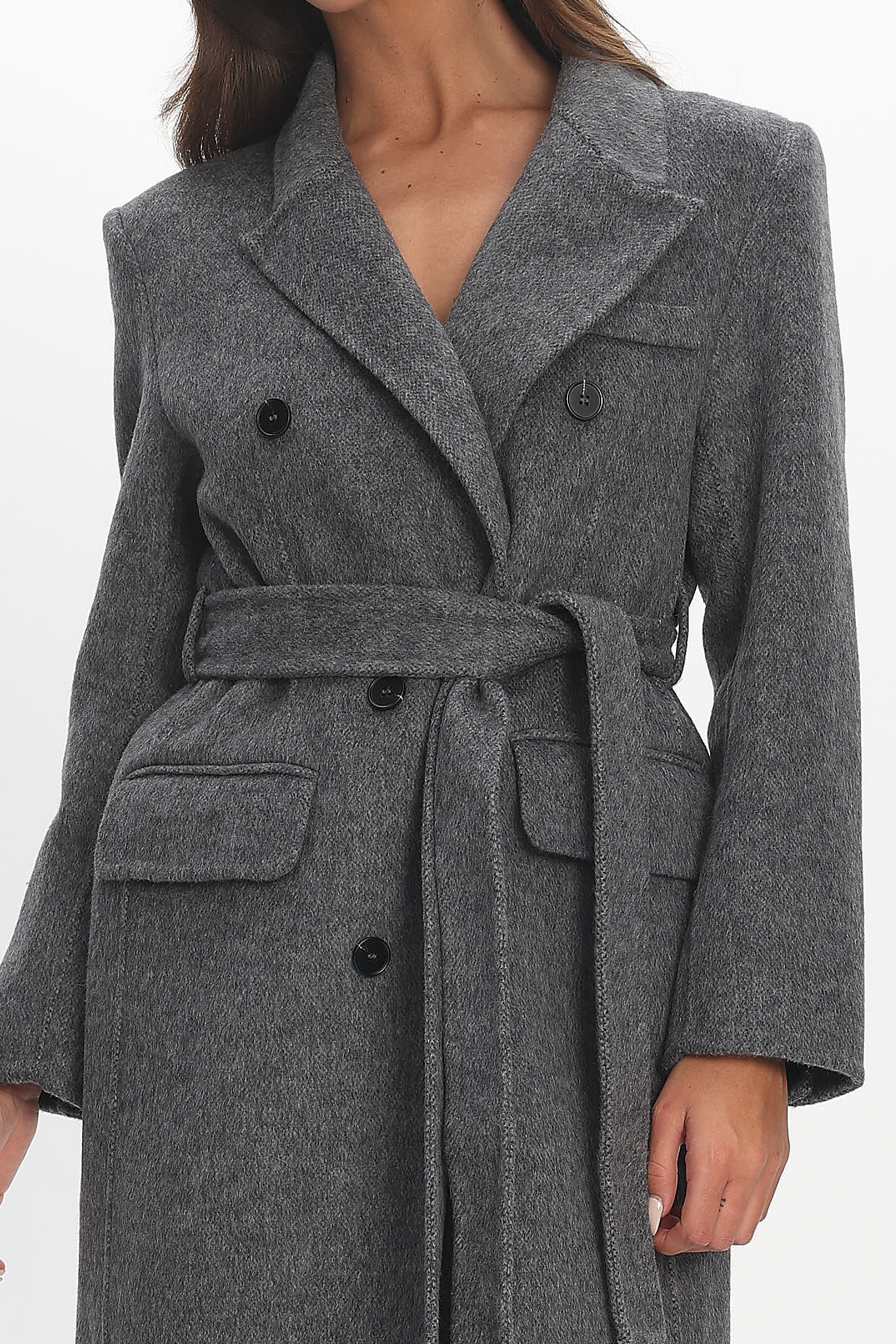 Luciana Waist Tie Trench Coat Grey by Selfie Leslie Australia