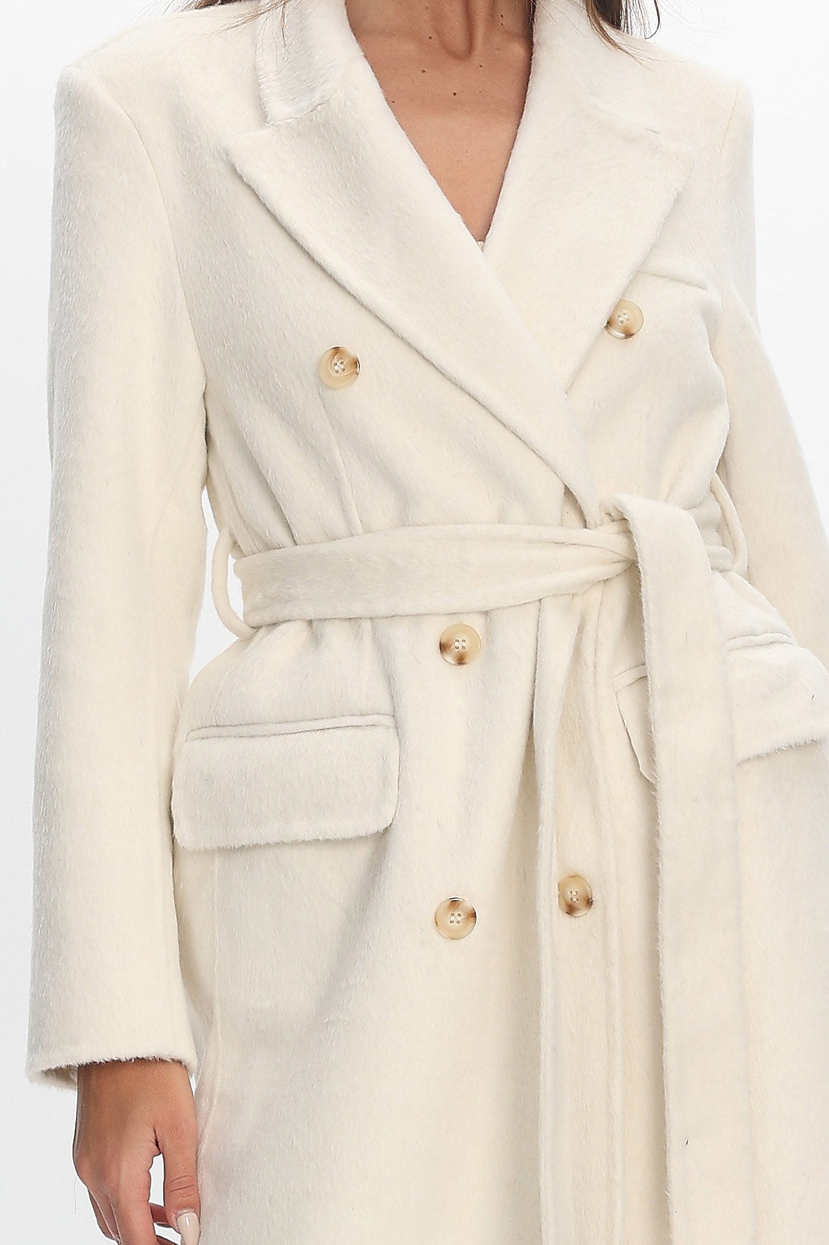 Luciana Waist Tie Trench Coat Oat by Selfie Leslie Australia