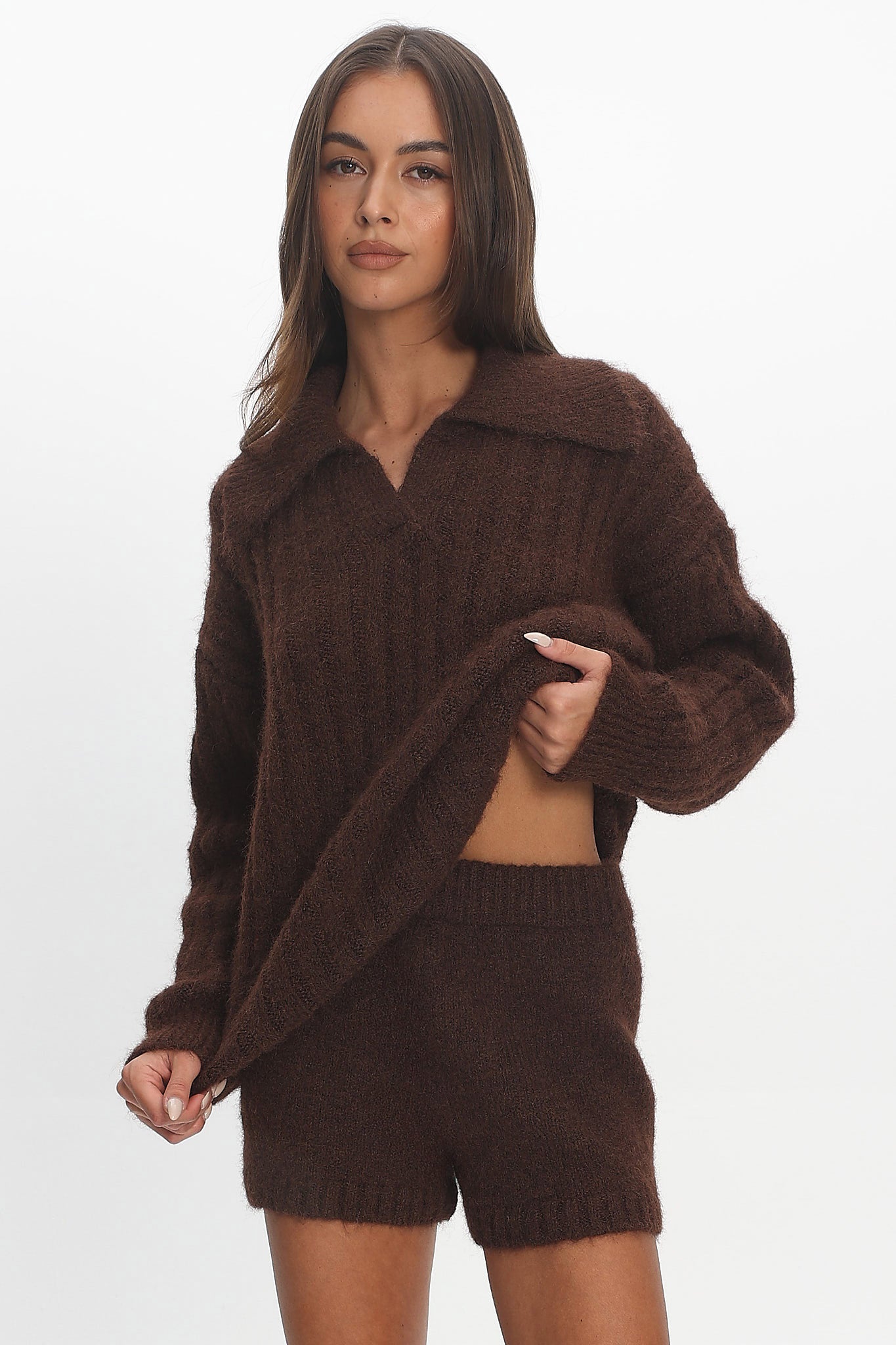 Jenae Knit Shorts Chocolate by Selfie Leslie Australia