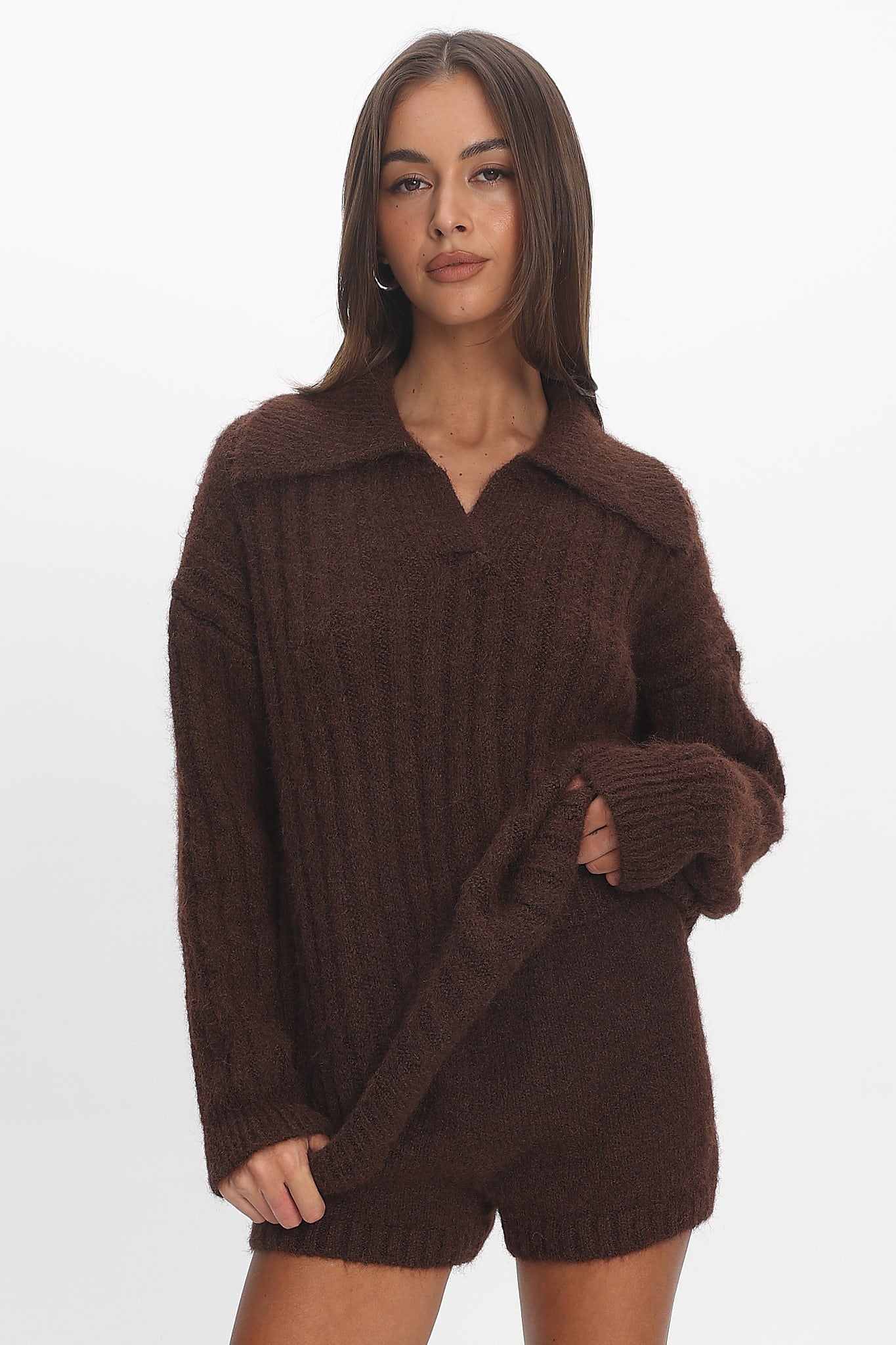 Jenae Knit Shorts Chocolate by Selfie Leslie Australia