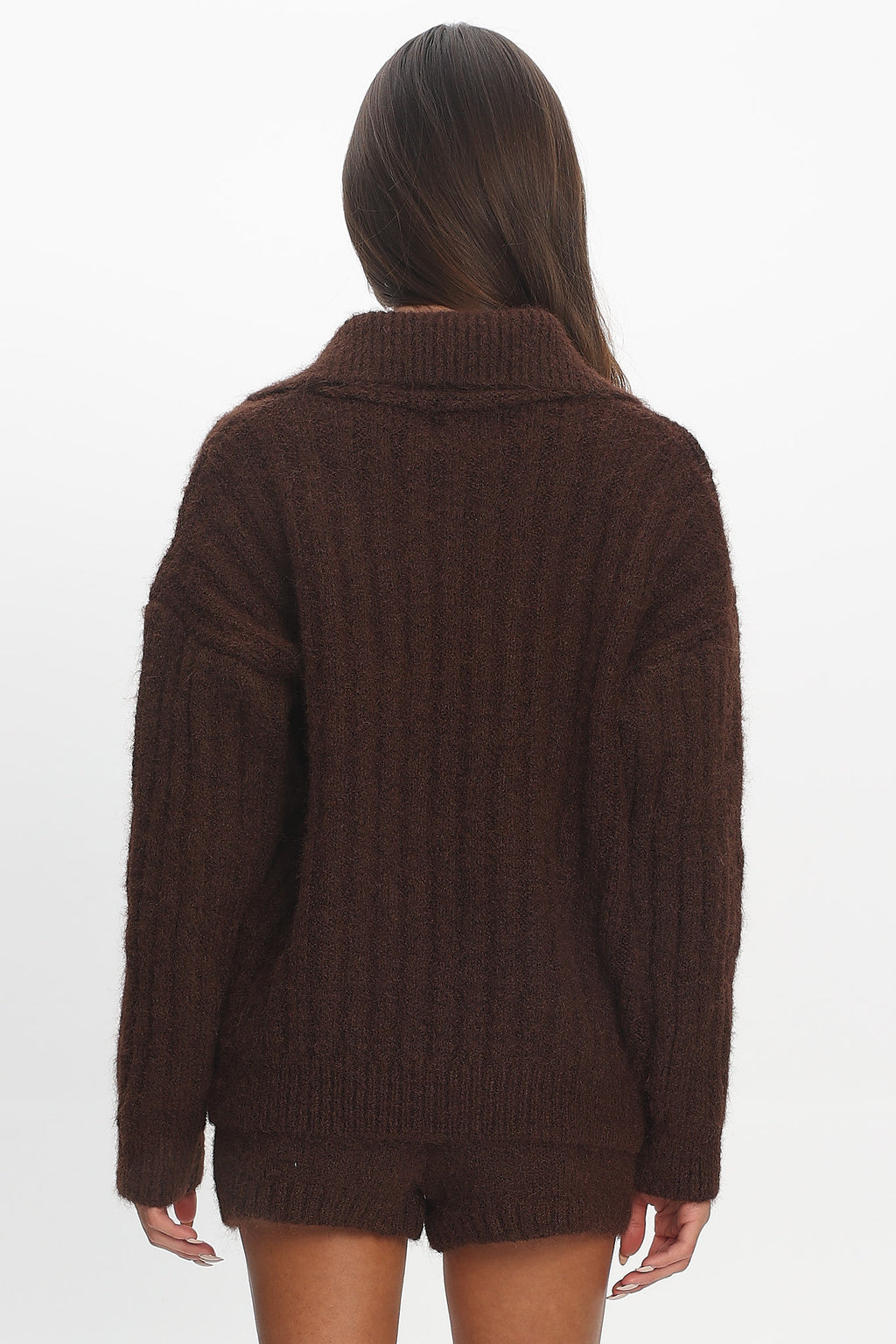 Jenae Oversized Drop Shoulder Sweater Chocolate by Selfie Leslie Australia