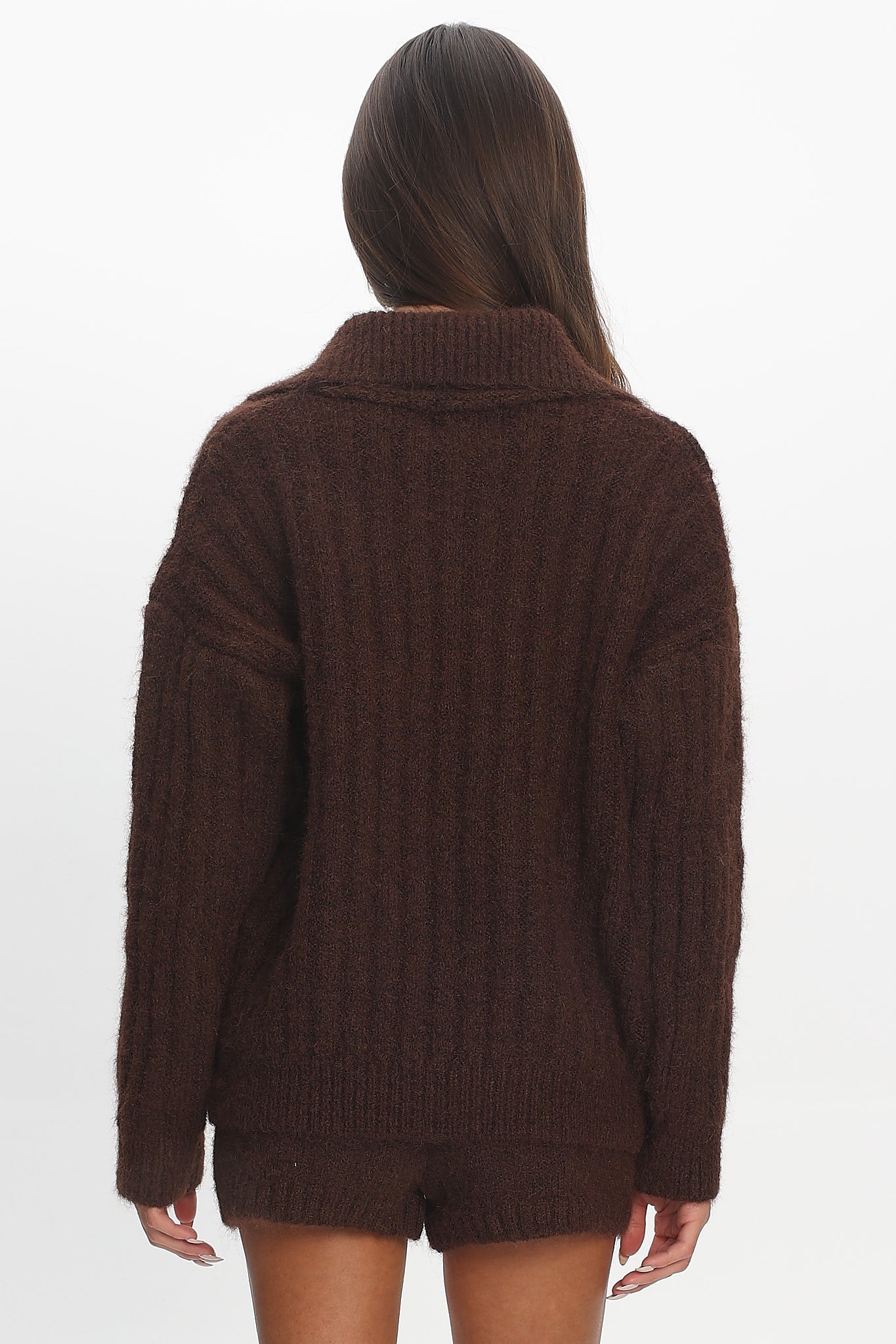Jenae Oversized Drop Shoulder Sweater Chocolate by Selfie Leslie Australia