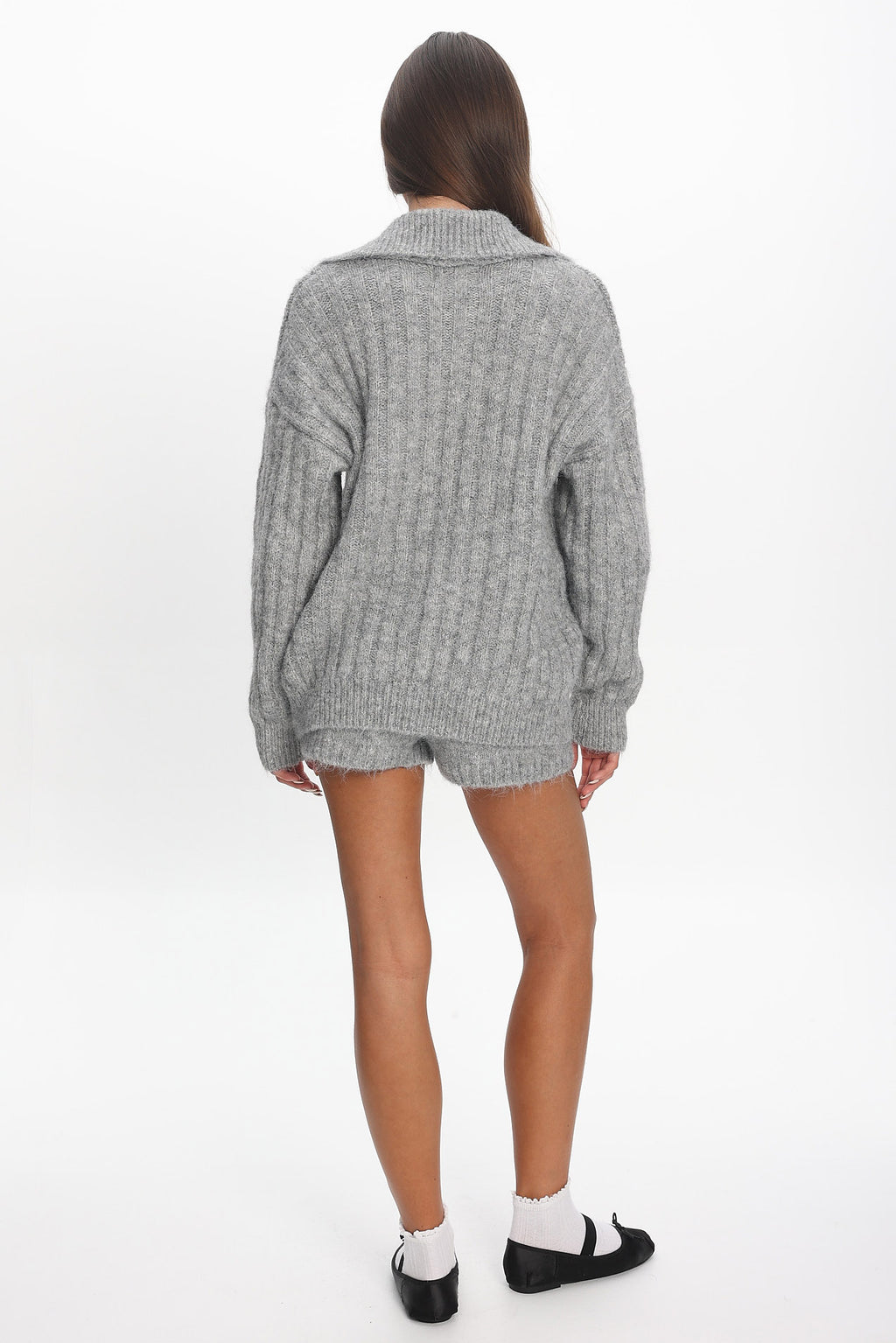 Jenae Oversized Drop Shoulder Sweater Grey by Selfie Leslie Australia