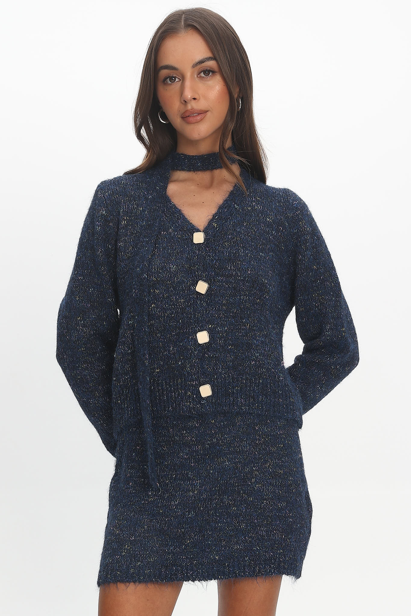 She's Good Knit Mini Skirt Navy by Selfie Leslie Australia