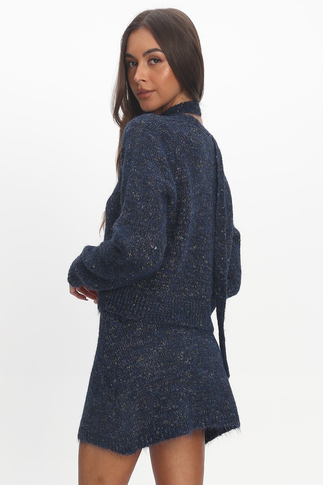 She's Good Knit Mini Skirt Navy by Selfie Leslie Australia