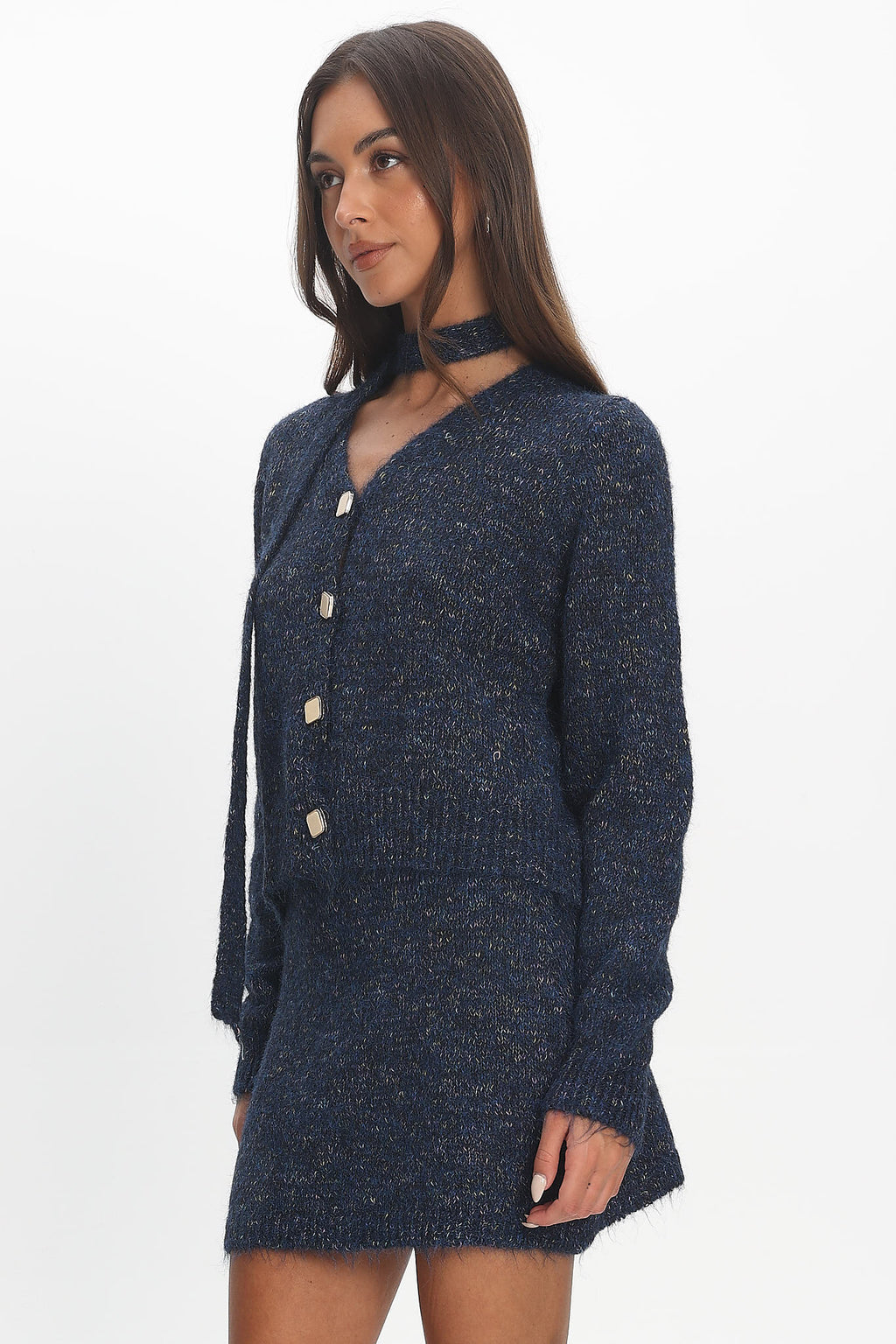 She's Good Knit Mini Skirt Navy by Selfie Leslie Australia