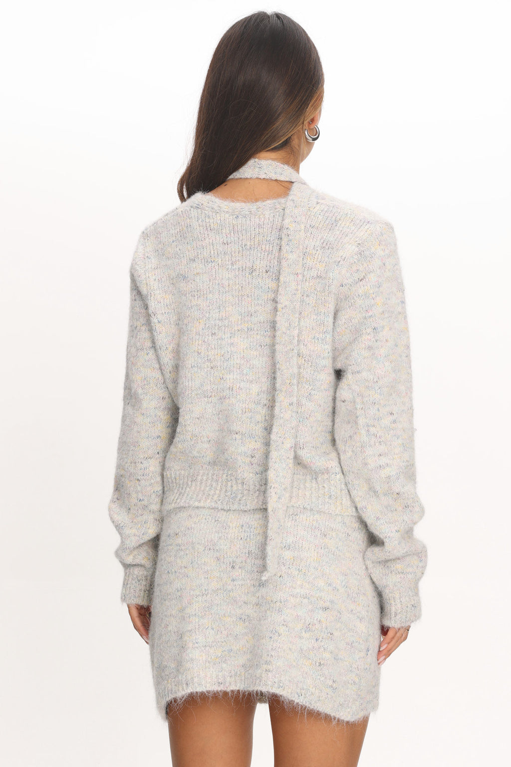 She's Good Button-Up Knit Top Grey