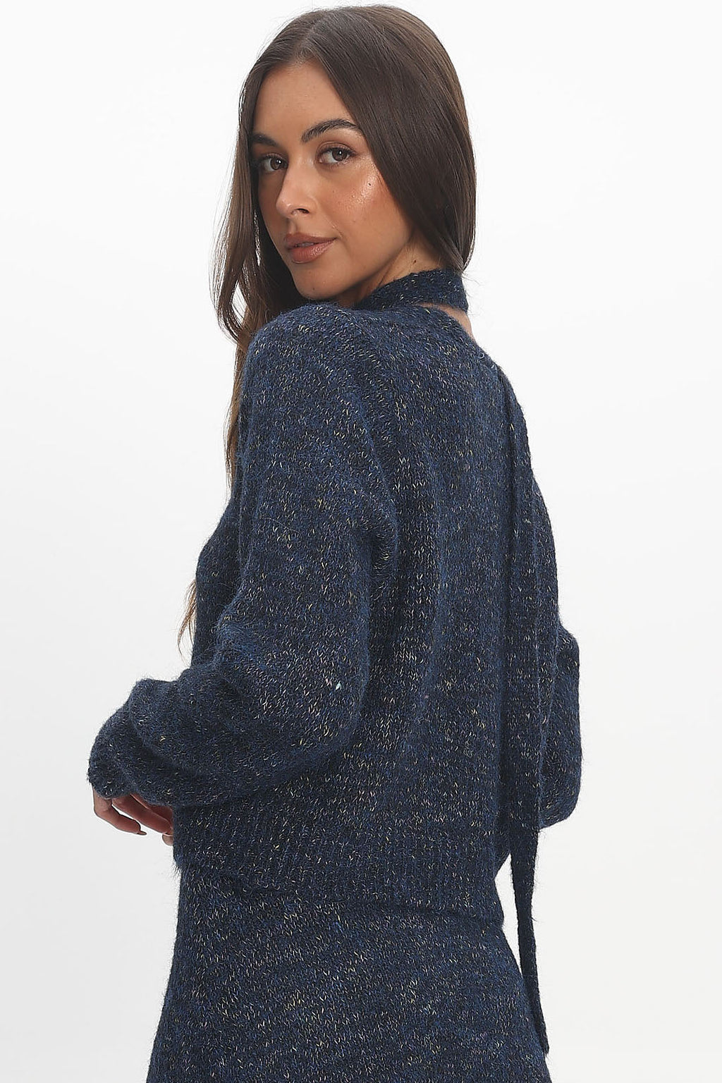 She's Good Button-Up Knit Top Navy by Selfie Leslie Australia