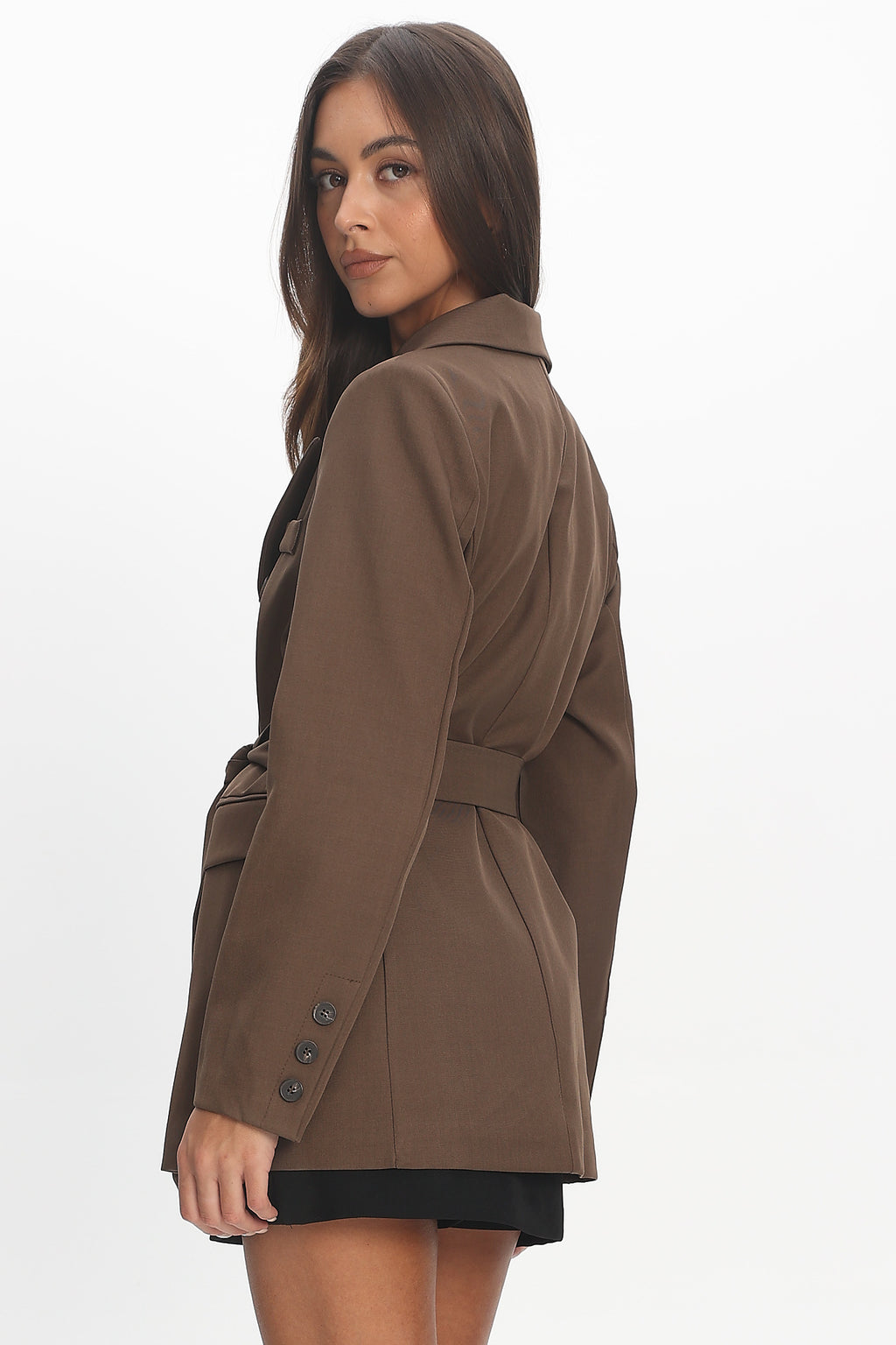 Adrianna Notch Lapel Blazer Chocolate by Selfie Leslie Australia