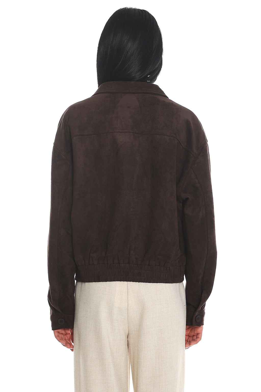 Rampage Faux Suede Blouson Jacket Chocolate by Selfie Leslie Australia