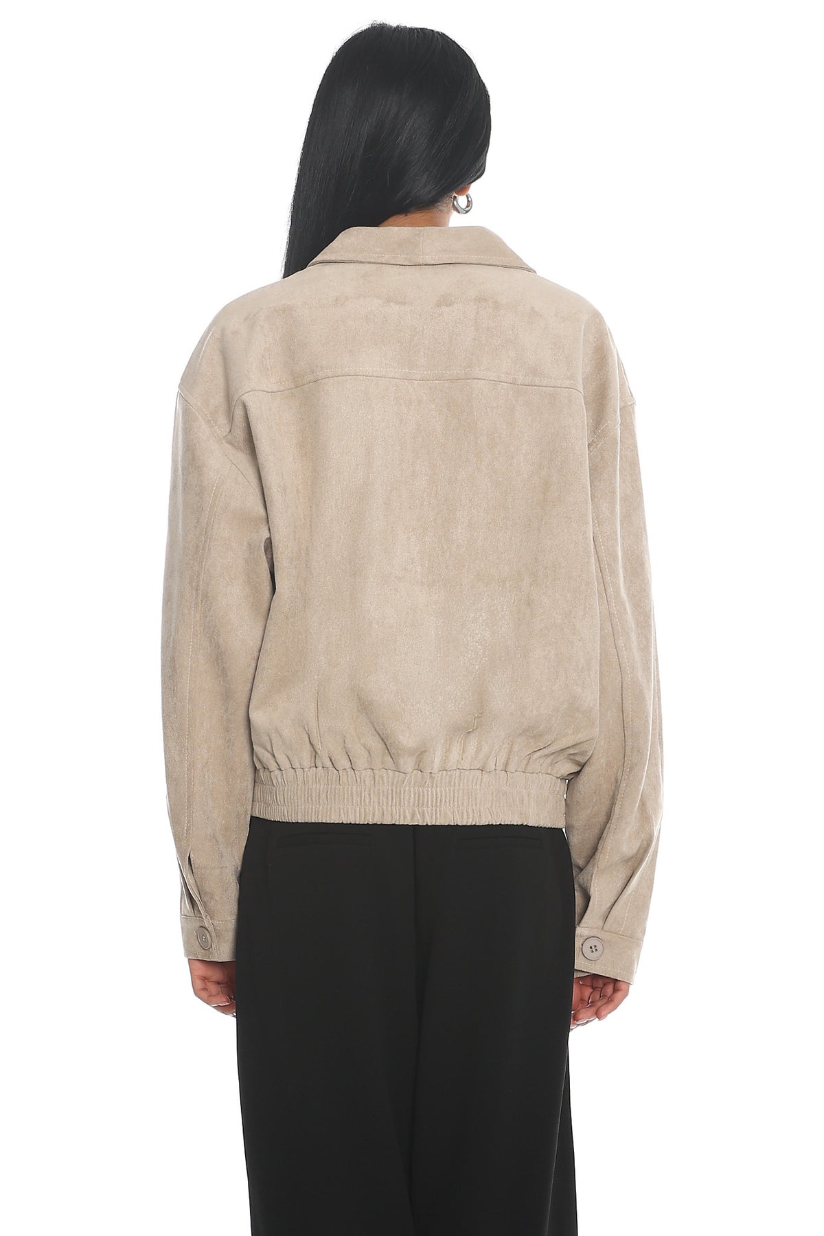 Rampage Faux Suede Blouson Jacket Sand by Selfie Leslie Australia