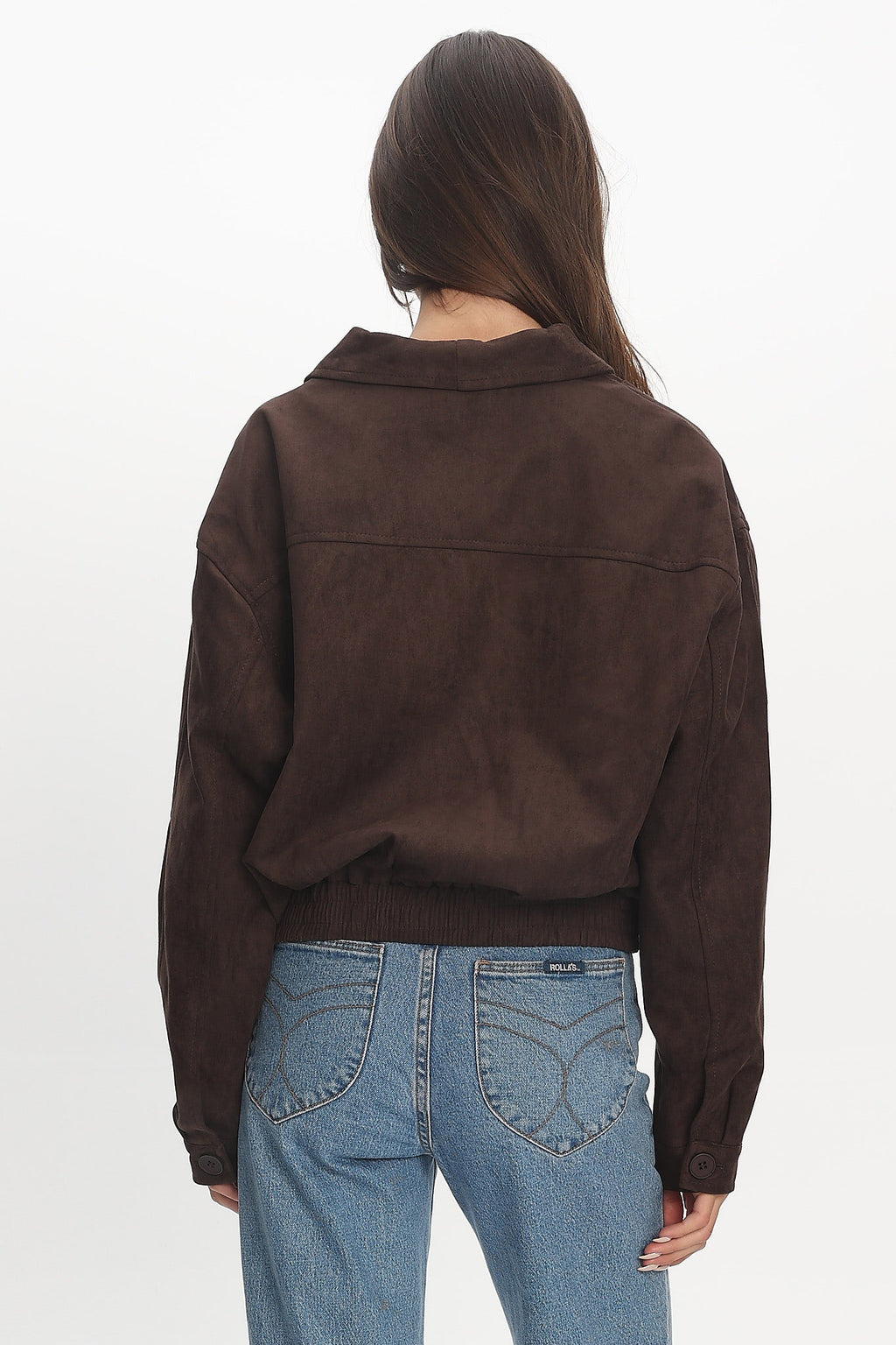 Rampage Faux Suede Blouson Jacket Chocolate by Selfie Leslie Australia